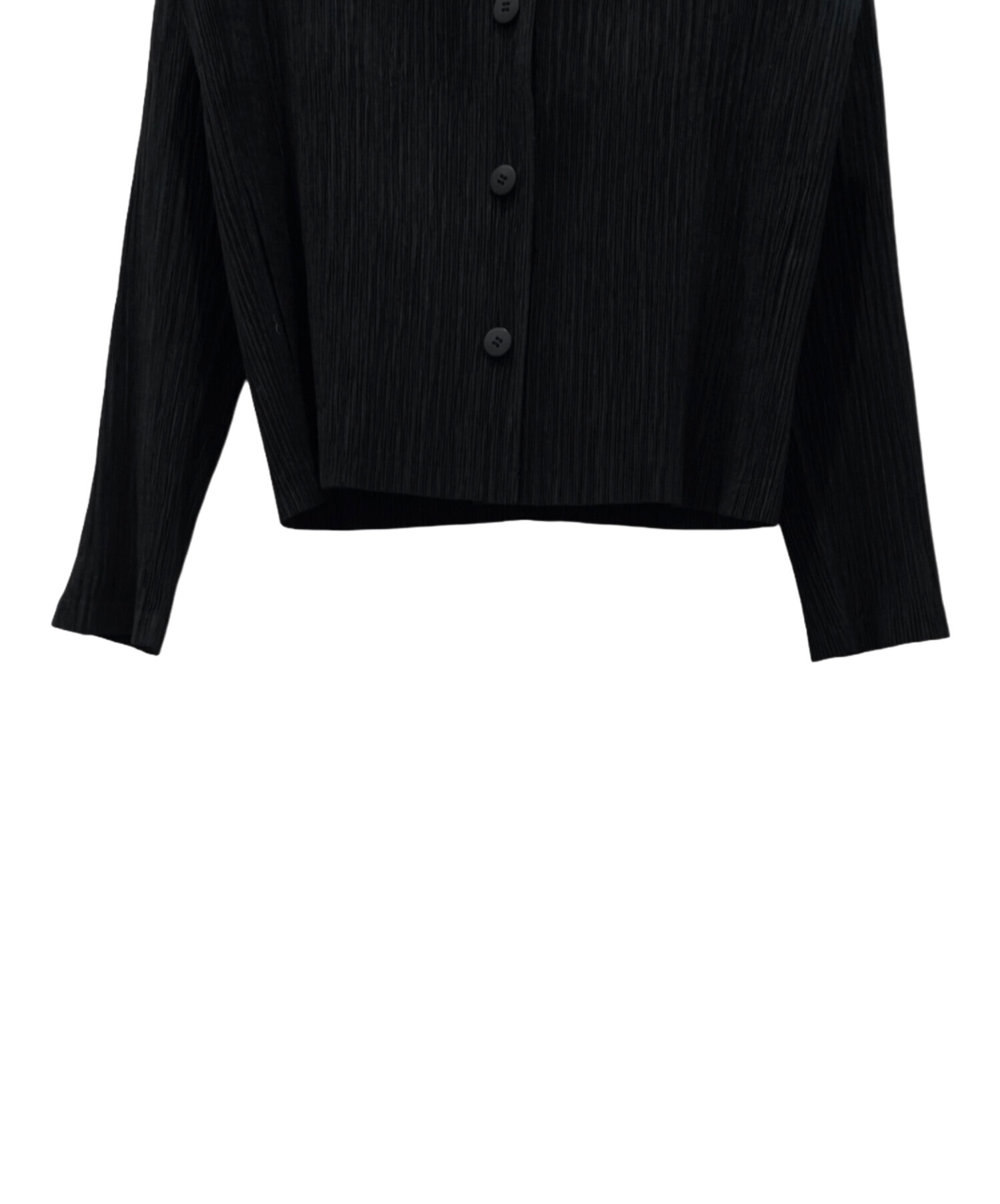 【美品ISSEY MIYAKEイッセイミヤケ プリーツ シャツブラウス ブラック 中古・古着通販】ISSEY MIYAKE (イッセイミヤケ) プリーツシャツ