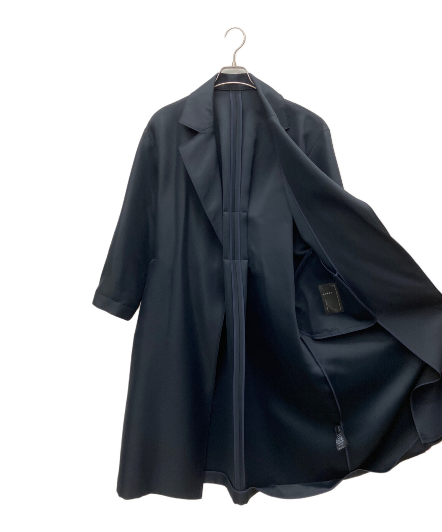 【ミミィさま用】NOBLE トリプルクロスラフチェスターコート 紺 36 中古・古着通販】Noble (ノーブル) トリプルクロスラフチェスター