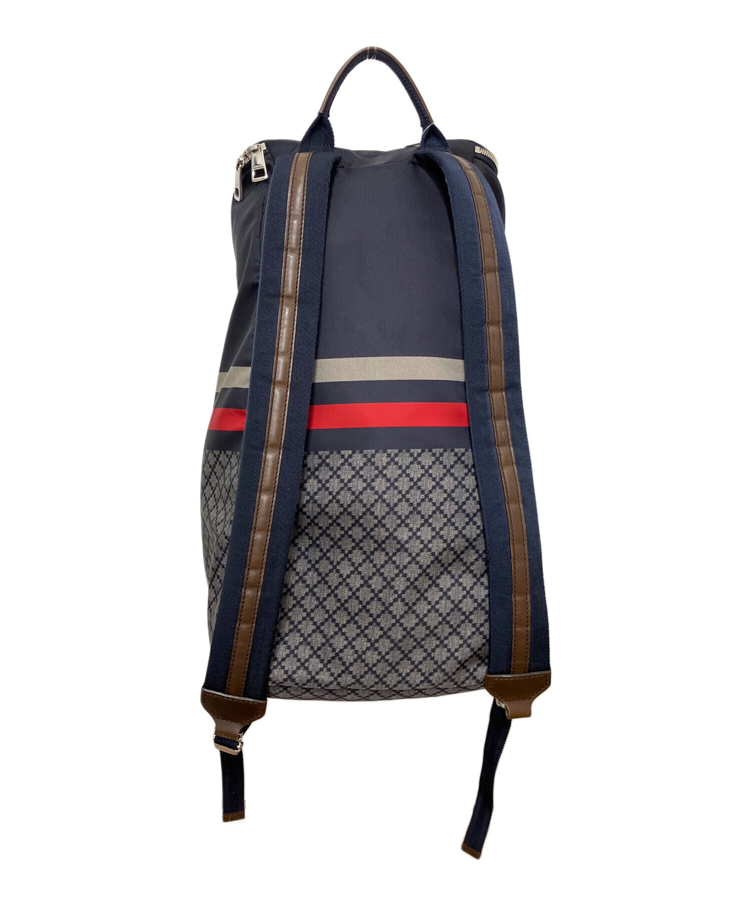 中古・古着通販】GUCCI (グッチ) バックパック ネイビー×グレー