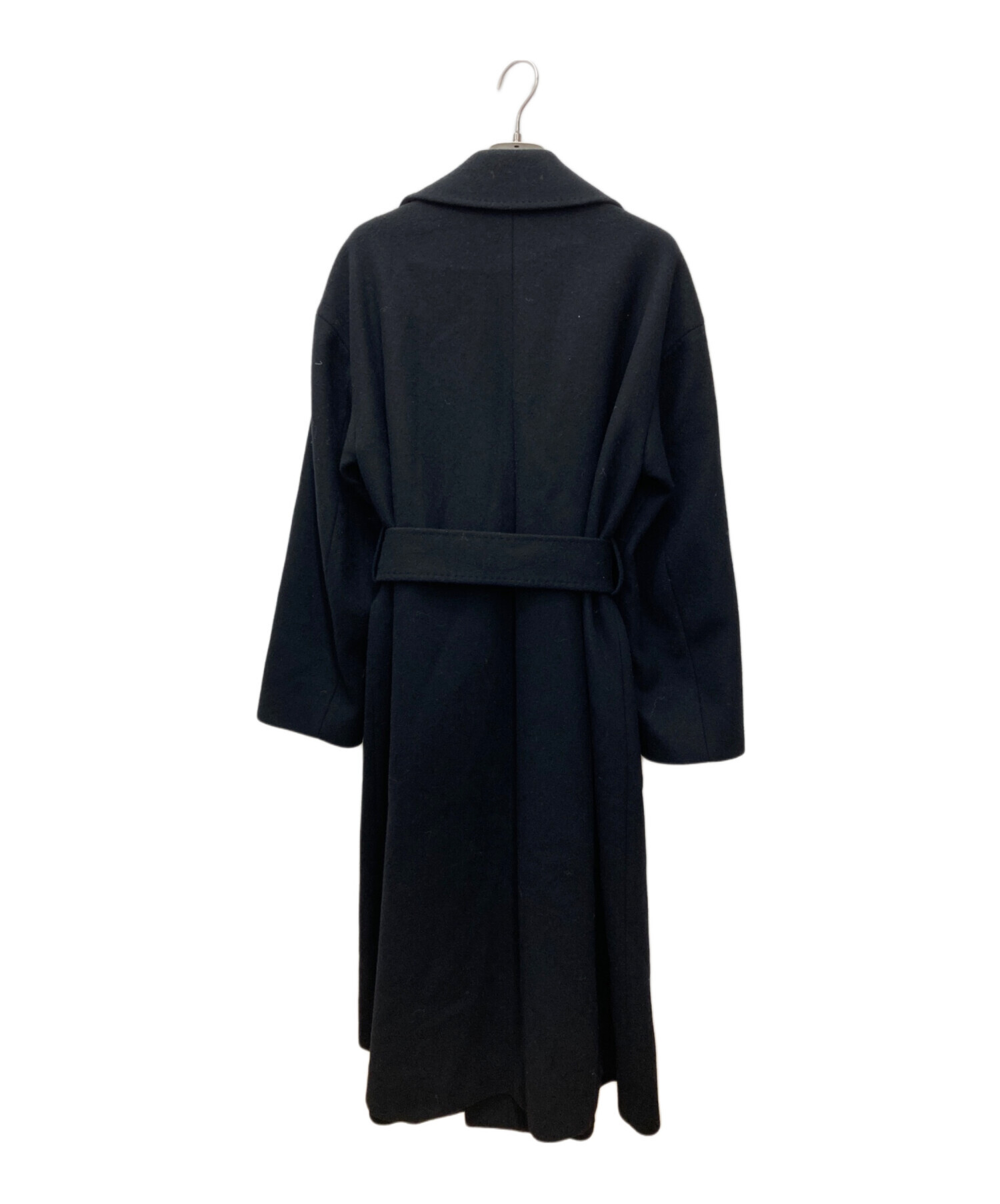中古・古着通販】ANAYI (アナイ) ウールロングコート ブラック サイズ