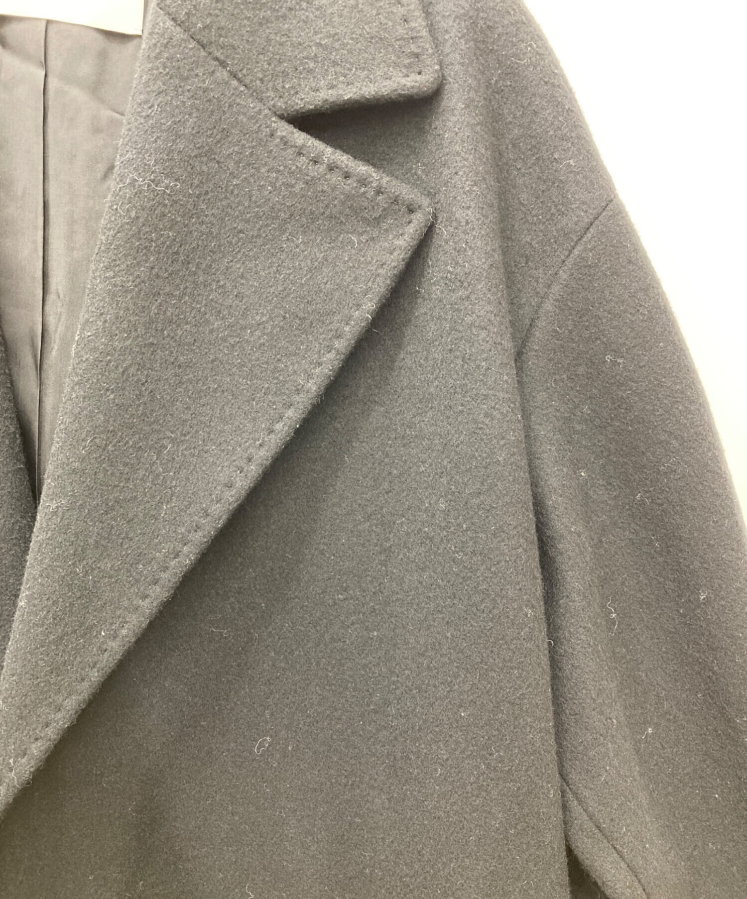 中古・古着通販】ANAYI (アナイ) ウールロングコート ブラック サイズ 