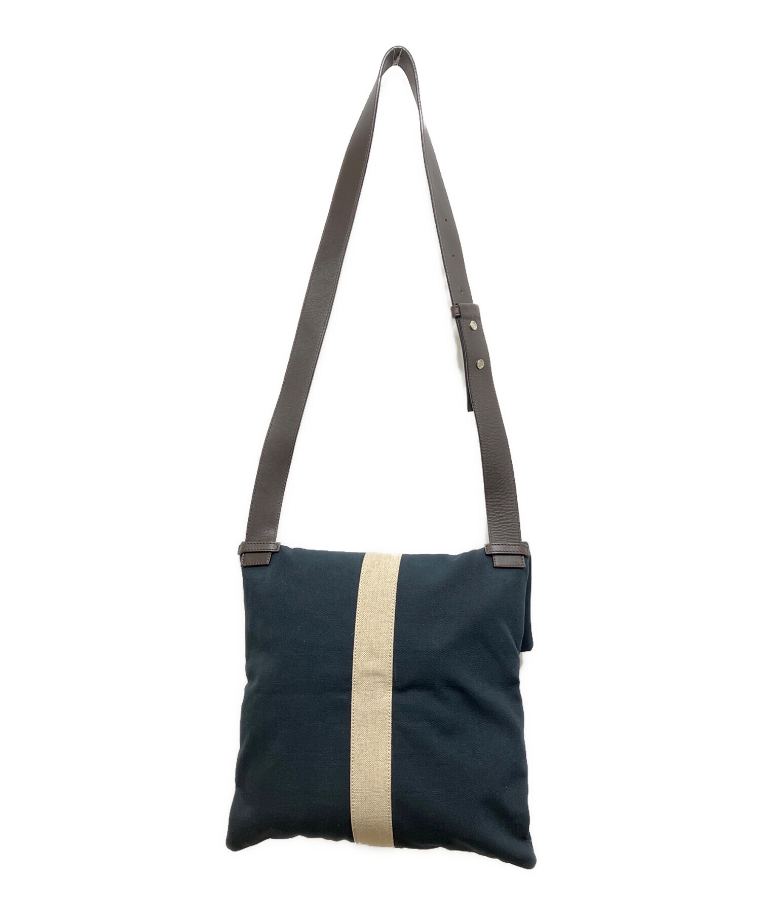 【正規品】LOEWE ロゴキャンバス ショルダーバッグ（2005年頃） 中古・古着通販】LOEWE (ロエベ) キャンバスショルダーバッグ ネイビー