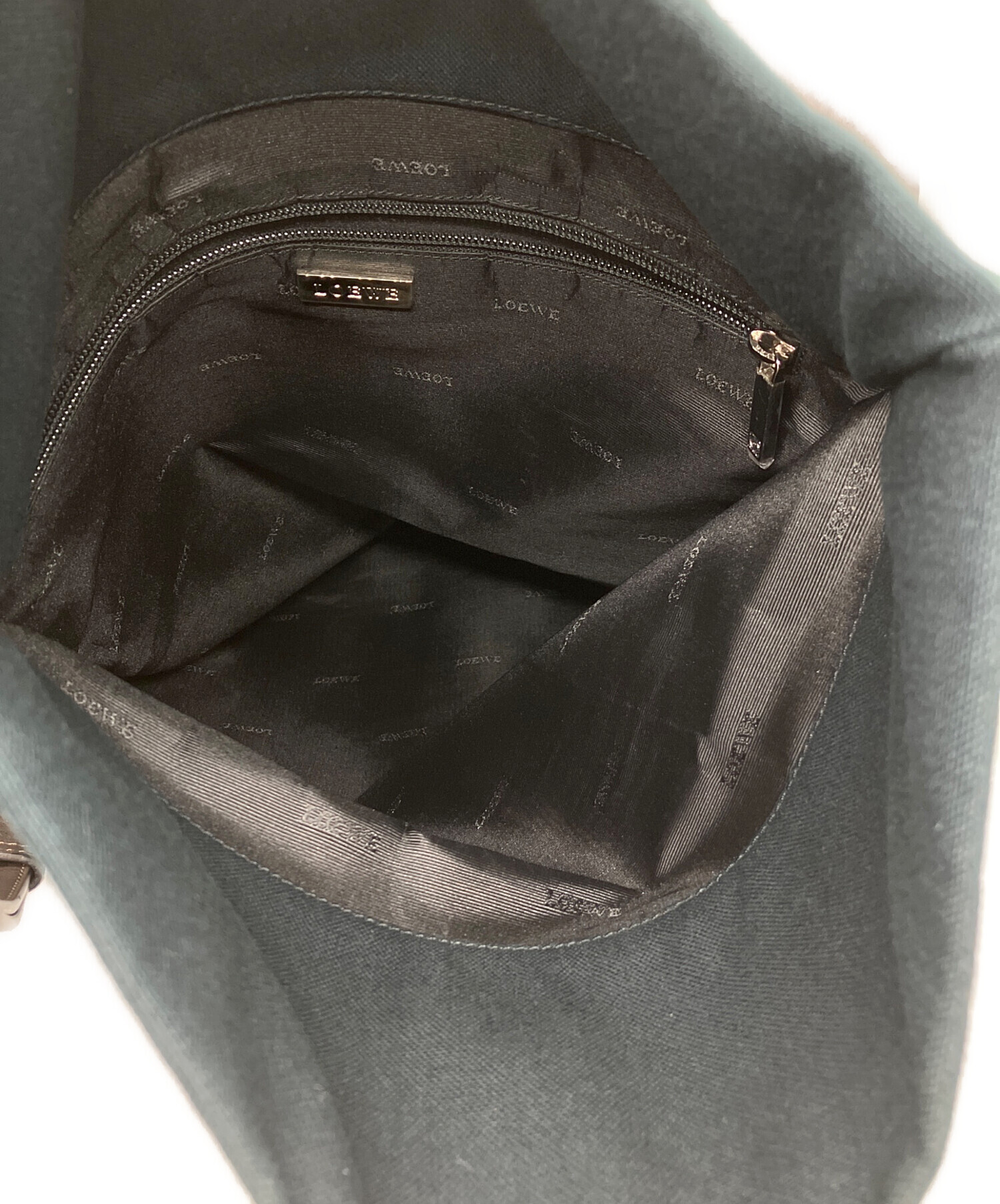 中古・古着通販】LOEWE (ロエベ) キャンバスショルダーバッグ ネイビー