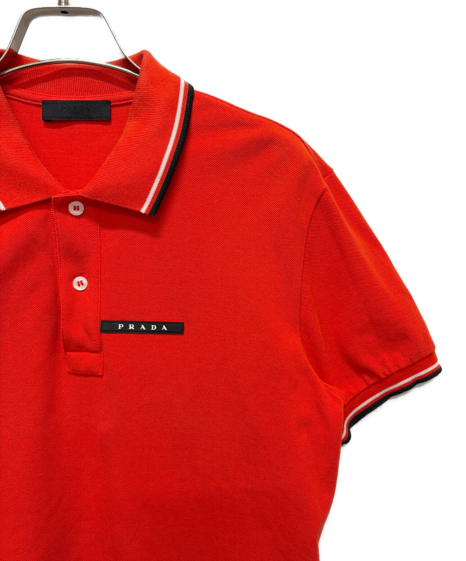PRADA プラダ ポロシャツ　Mサイズ 中古・古着通販】PRADA (プラダ) ポロシャツ レッド サイズ:S