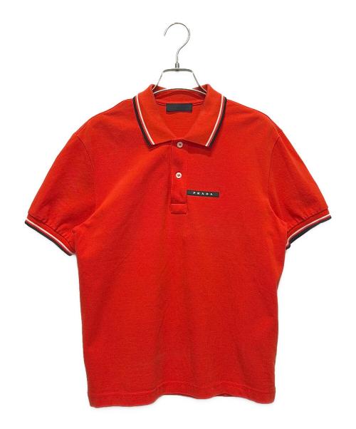 美品 PRADA ボーダー半袖ポロシャツ レッド サイズL*ED203 中古・古着通販】PRADA (プラダ) ポロシャツ レッド サイズ:S