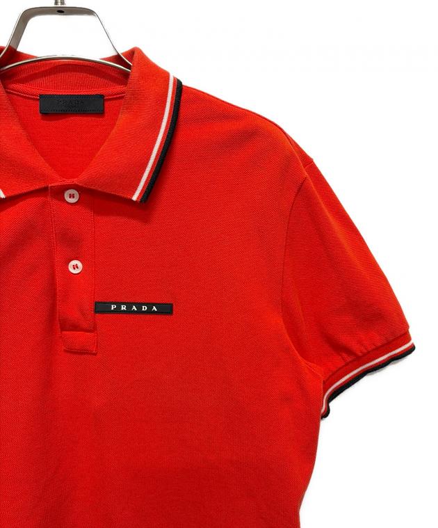 PRADA ポロシャツ レッド 中古・古着通販】PRADA (プラダ) ポロシャツ レッド サイズ:S