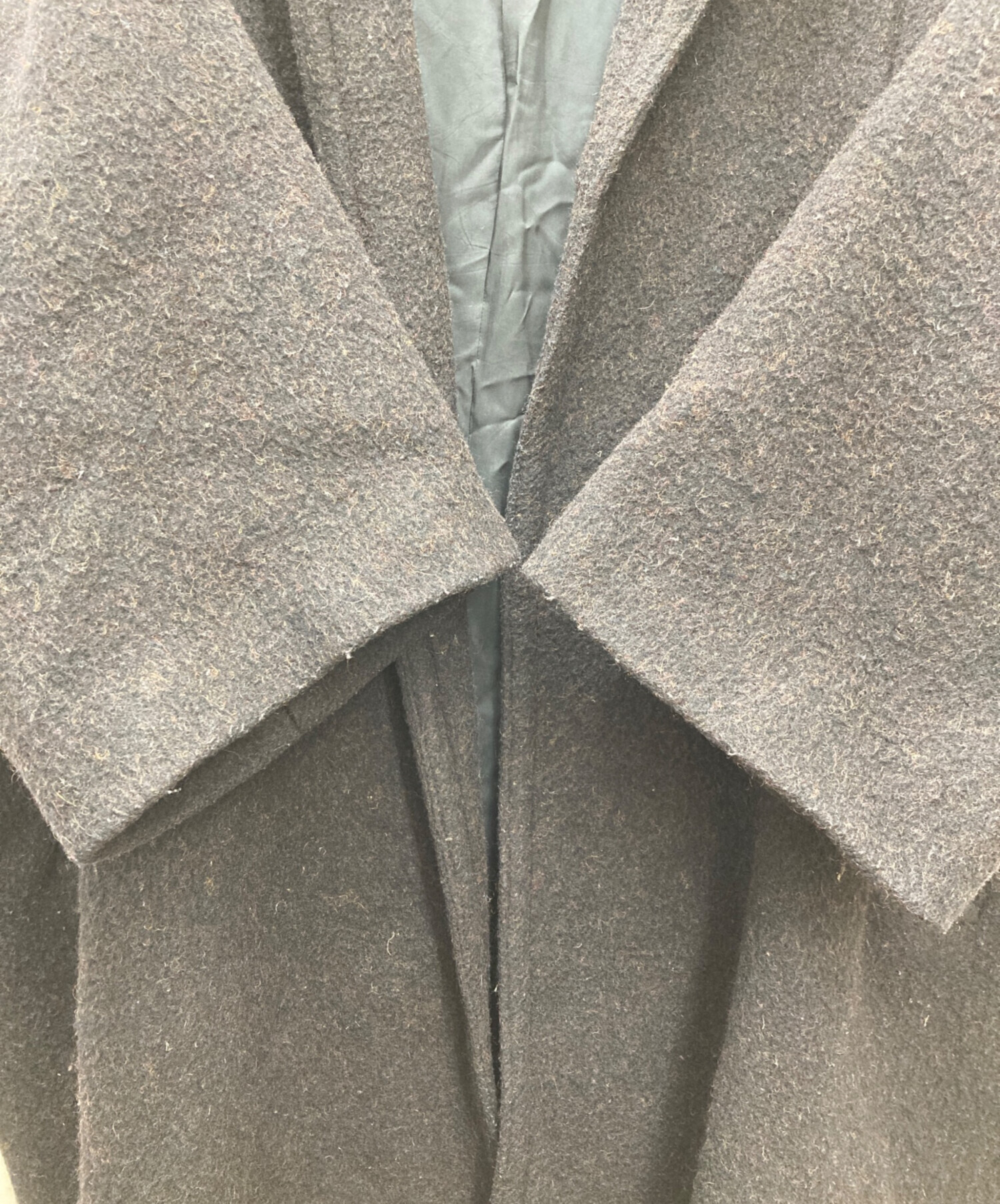 中古・古着通販】Y's (ワイズ) ウールショールカラーコート ブラック