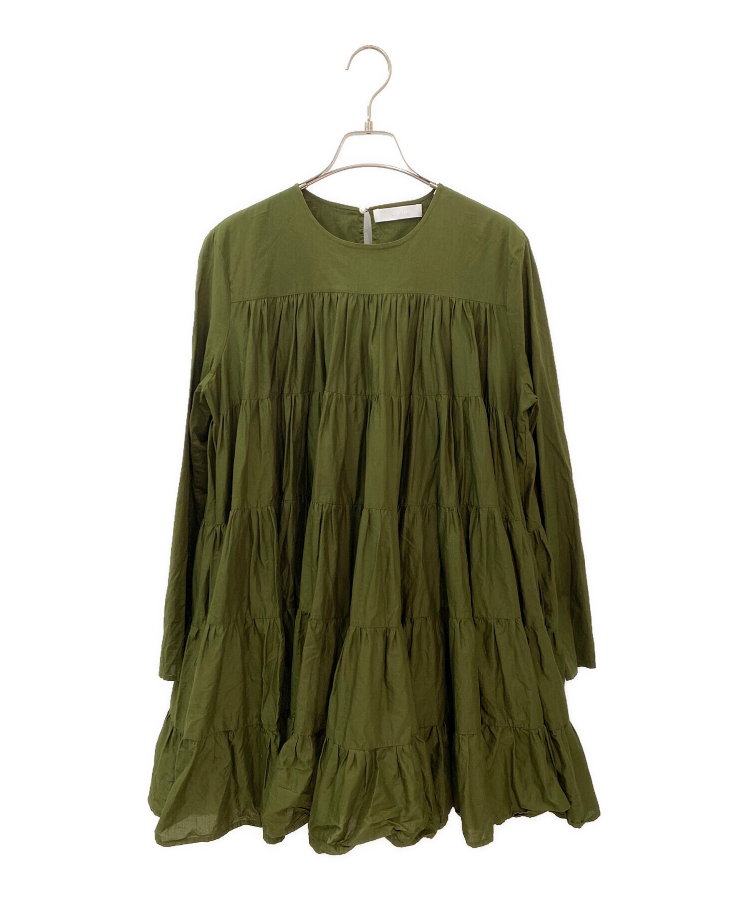 【美品】カーキ☆マーレット ソリマン☆オリーブグリーン 中古・古着通販】merlette (マーレット) SOLIMAN DRESS オリーブ