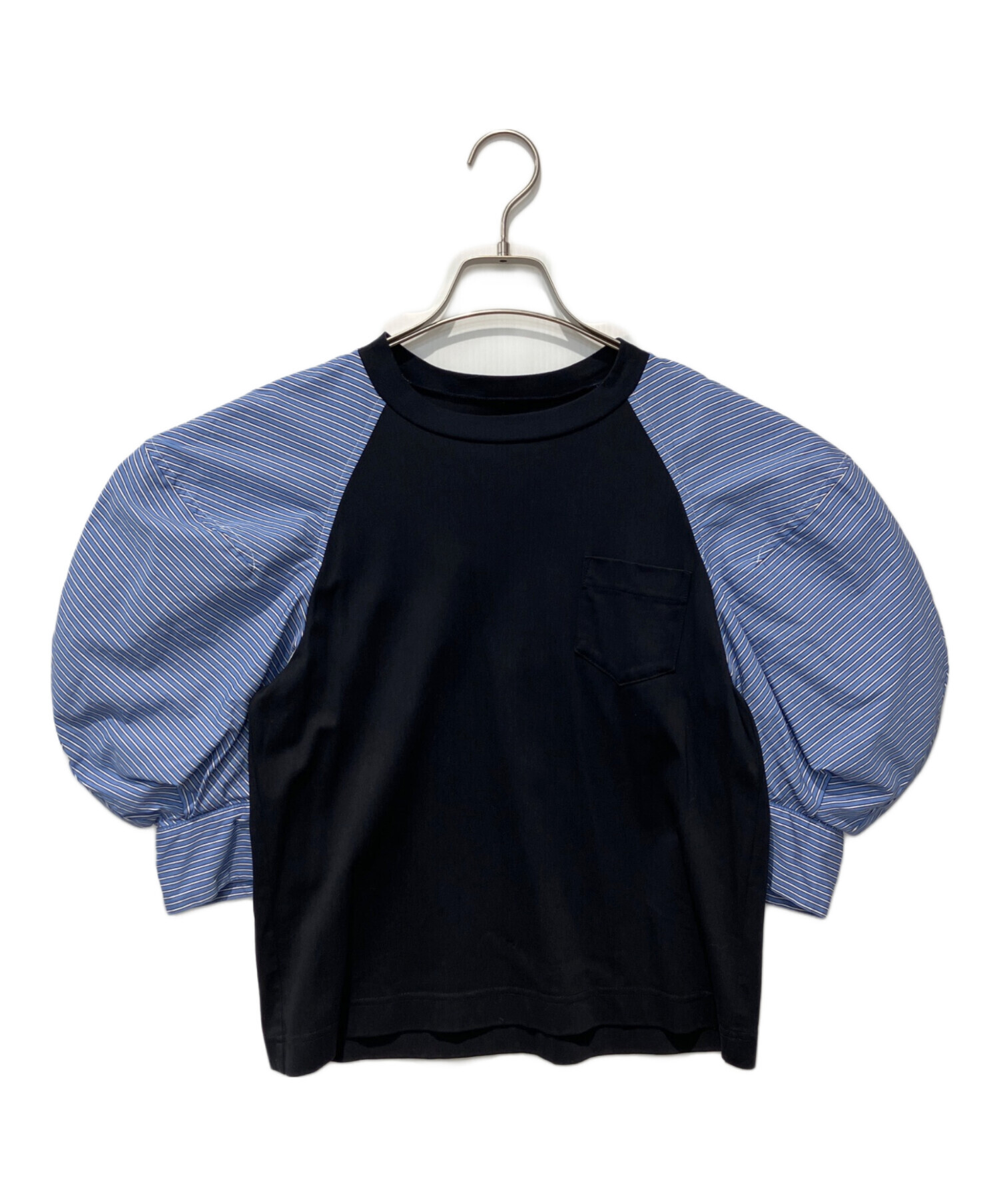 中古・古着通販】sacai (サカイ) Poplin x Jersey T-Shirt ネイビー