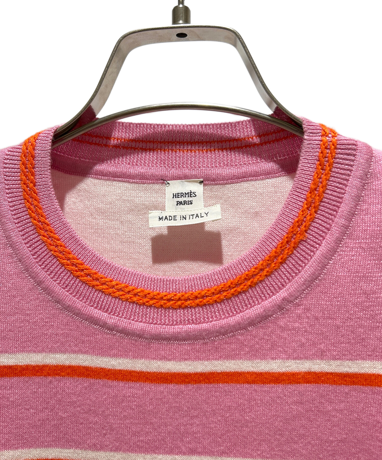 エルメス HERMES カノエ シェーヌダンクル 3E2615D4 半袖ニット 中古・古着通販】HERMES (エルメス) カノエ シェーヌダンクル ニット