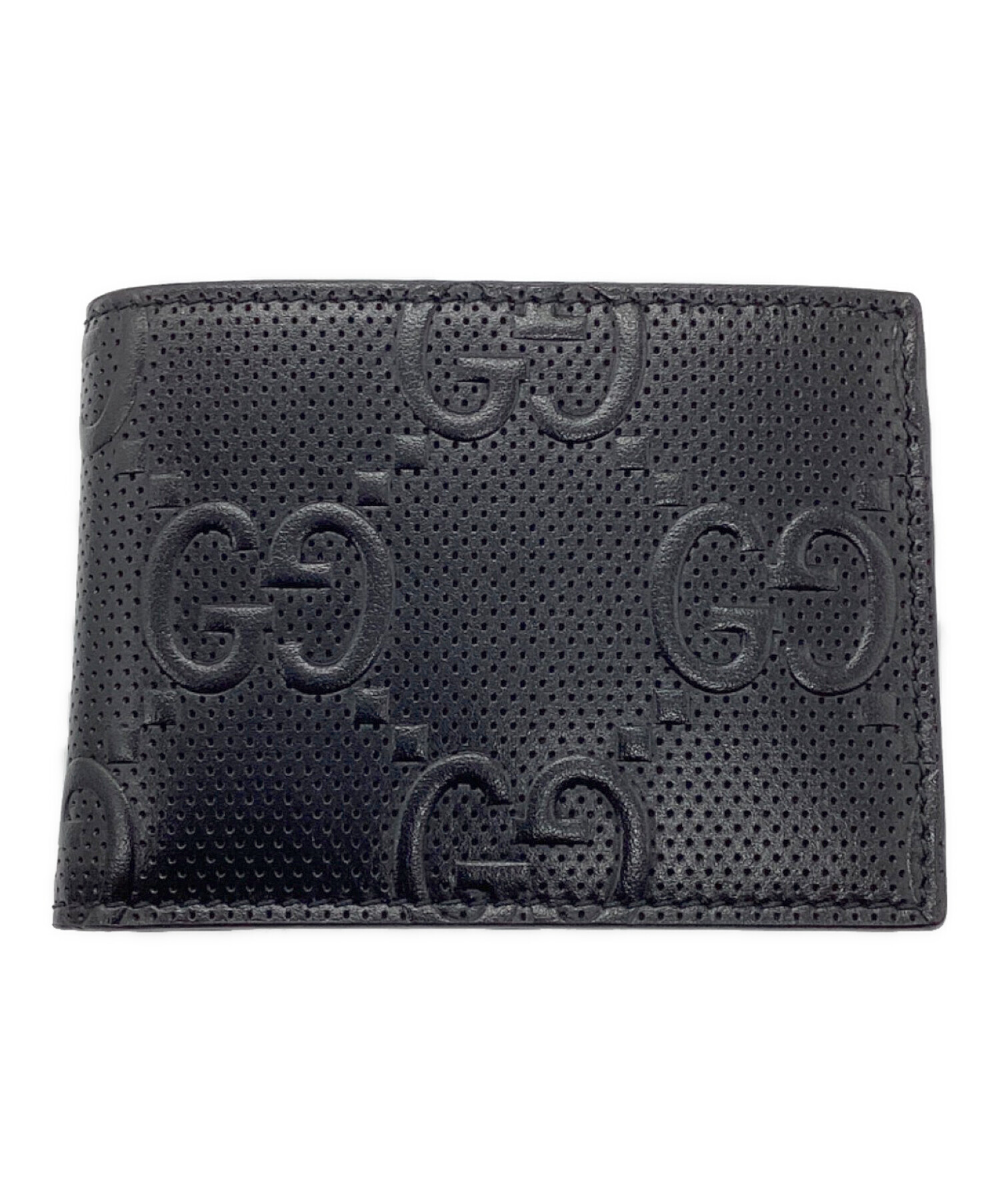 希少✨グッチ マネークリップ 札入れ GGエンボス デカロゴ ブラック 黒 中古・古着通販】GUCCI (グッチ) GGエンボス 札入れ ブラック