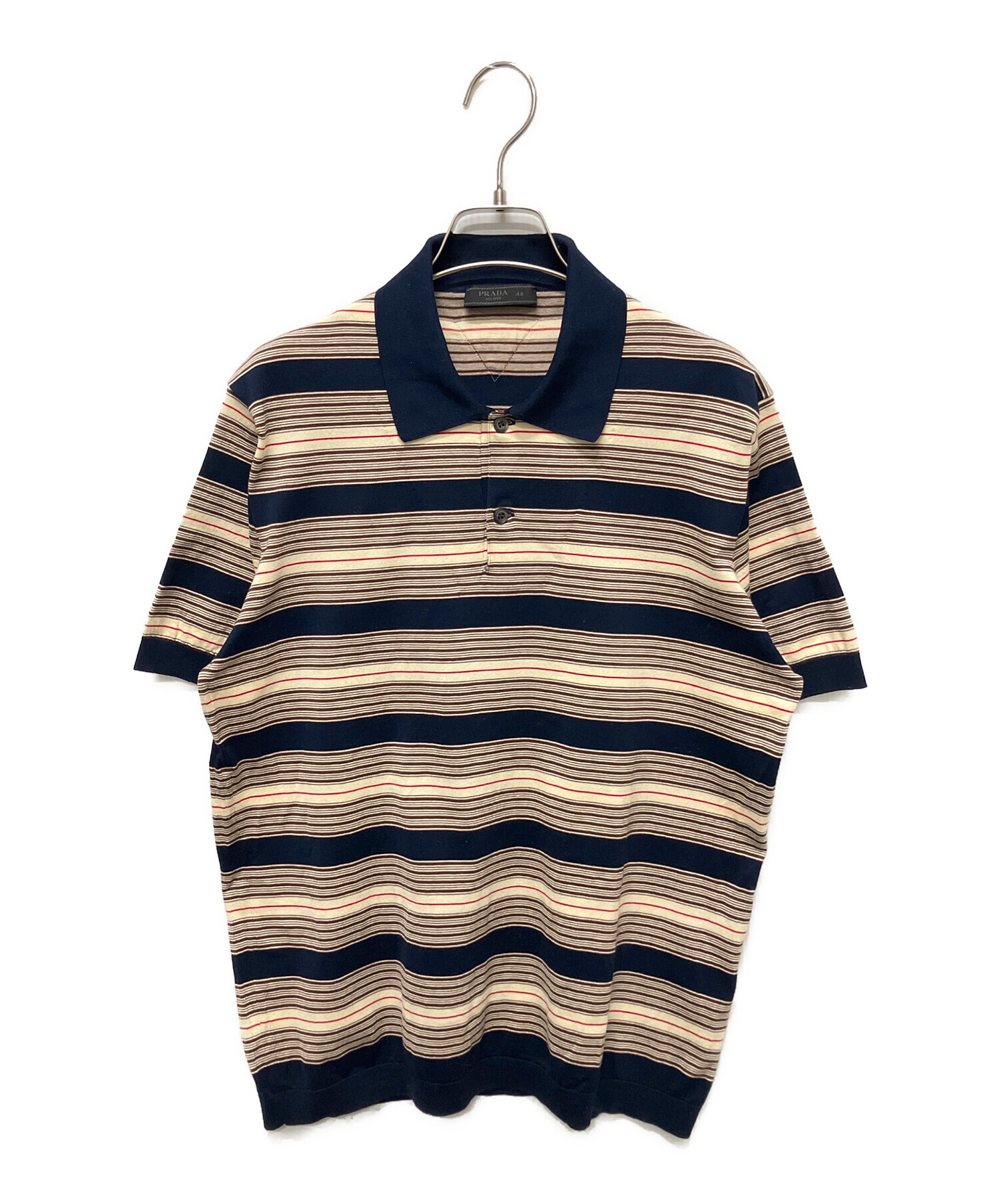 中古・古着通販】PRADA (プラダ) ストライプ コットン ポロシャツ