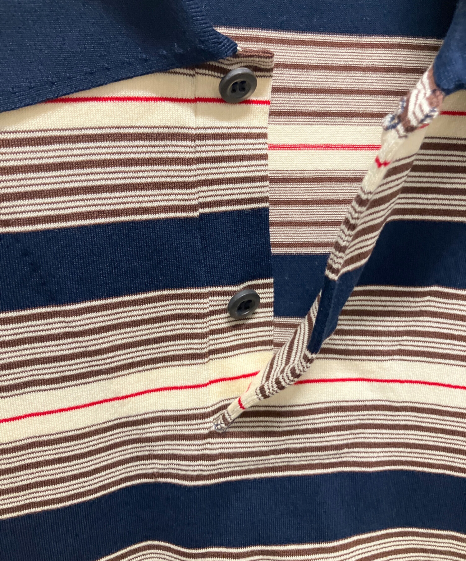 PRADA ポロシャツ 青 ストライプ襟 中古・古着通販】PRADA SPORTS (プラダスポーツ) ボーダーポロシャツ