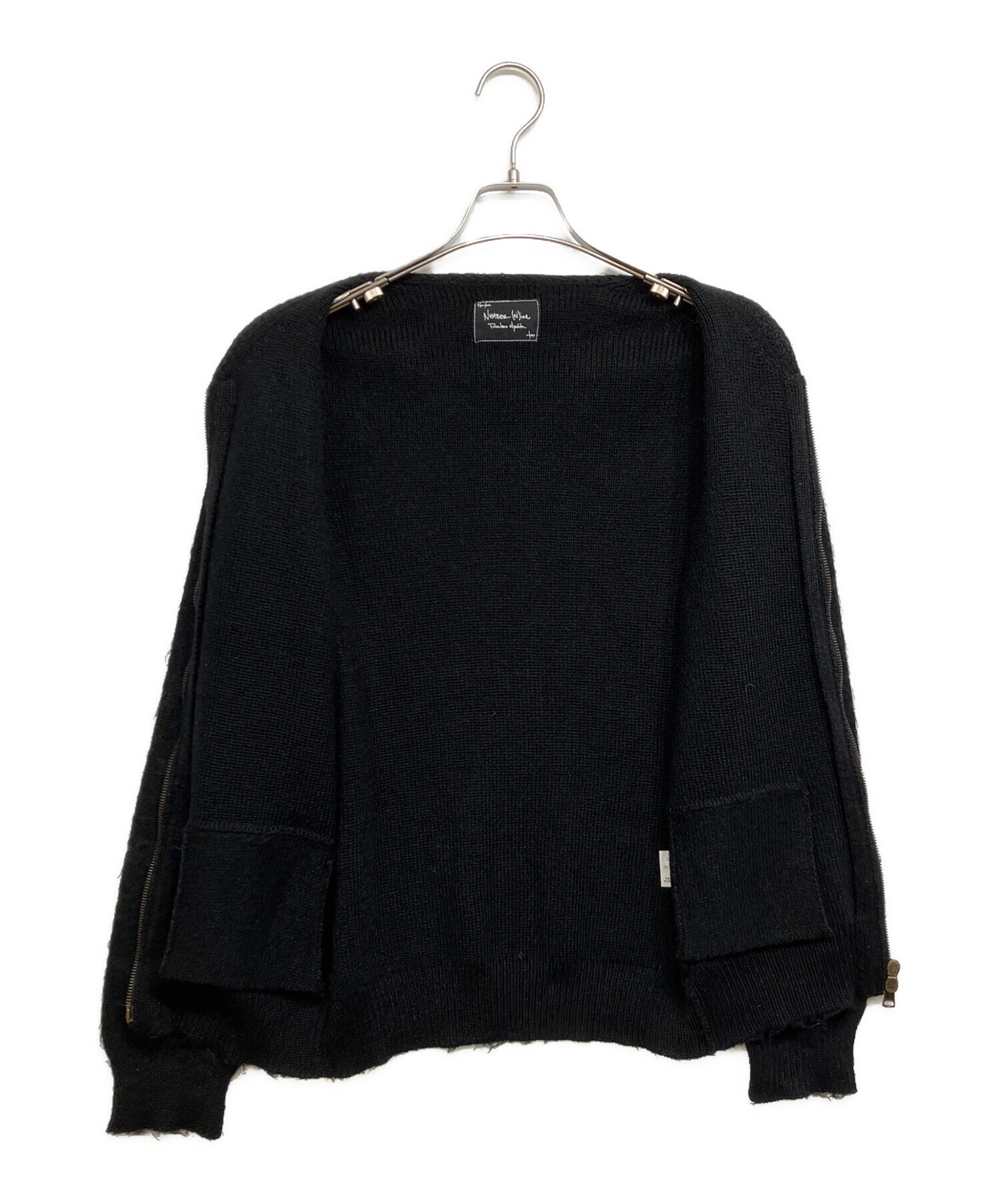 NUMBER NINE ブラック カーディガン　673　フェザーニット 中古・古着通販】NUMBER (N)INE (ナンバーナイン) ジップカーディガン