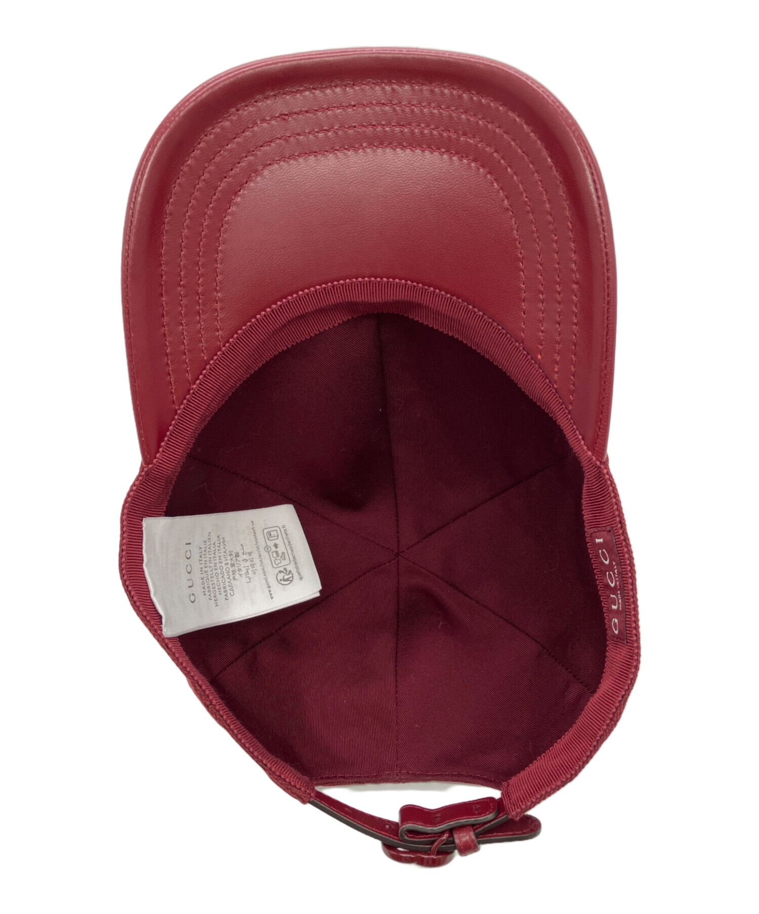 GUCCI キャップ　M used 中古・古着通販】GUCCI (グッチ) キャップ ボルドー サイズ:M