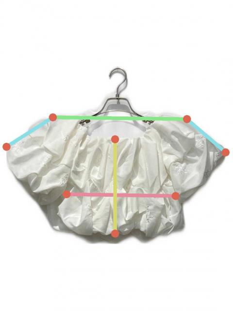 中古・古着通販】sheller (シェリエ) BLOOM embroidery tops ホワイト