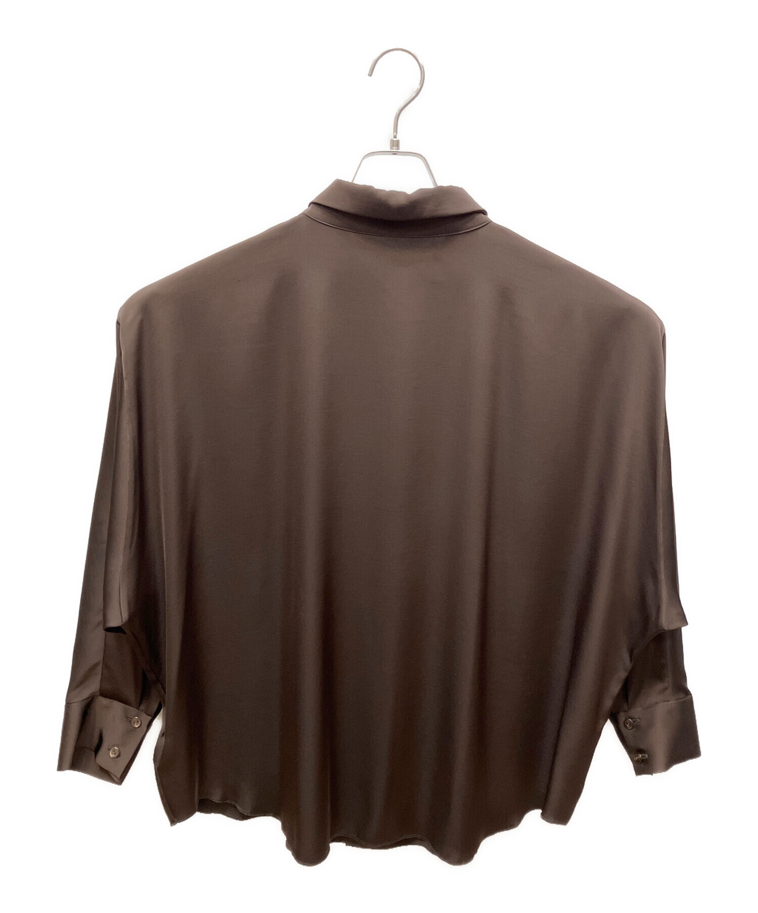 plage dull satin dolman シャツ　ブラウン 中古・古着通販】Plage (プラージュ) dull satin dolman ブラウス