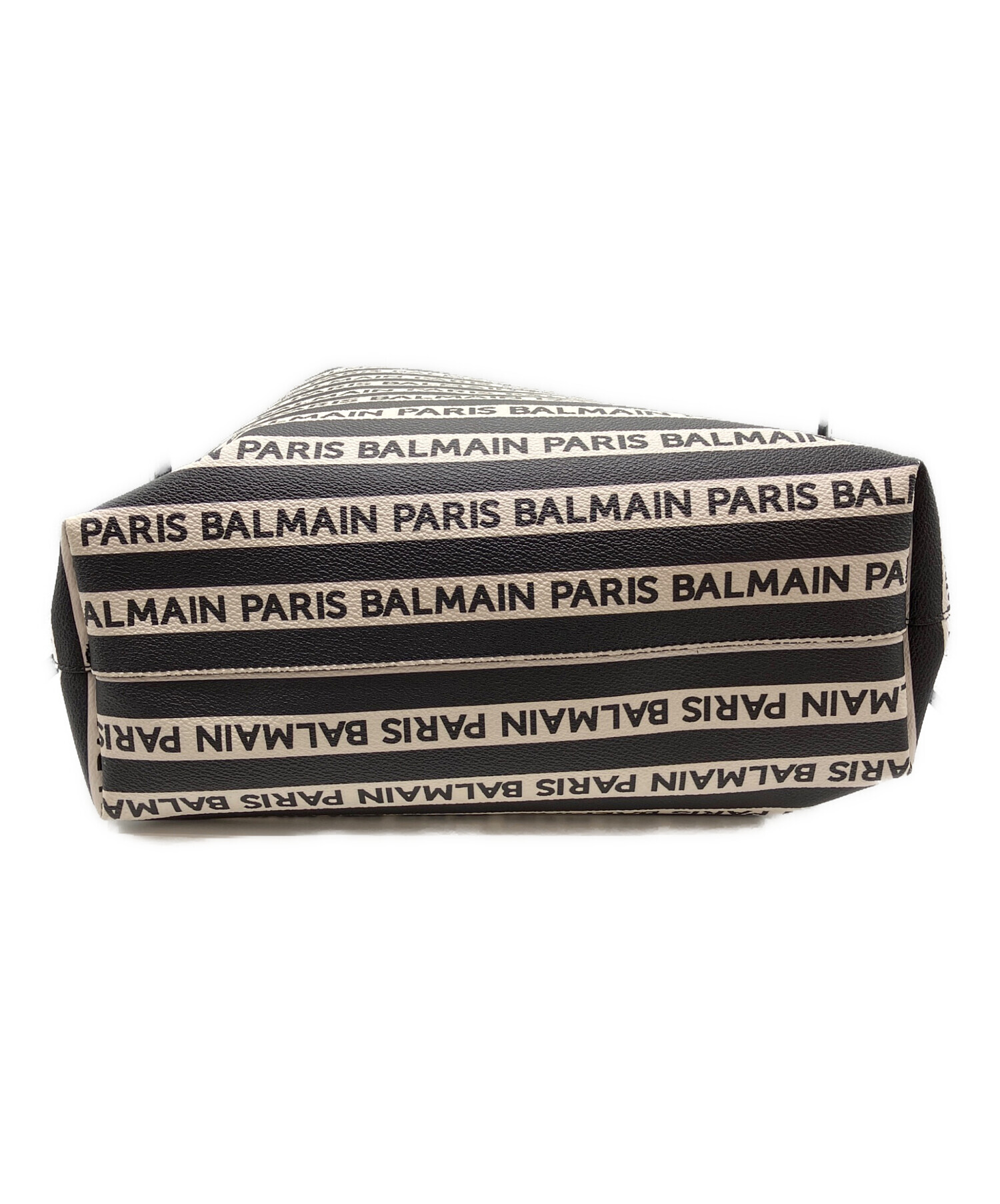 中古・古着通販】BALMAIN (バルマン) ロゴレザートートバッグ ブラック
