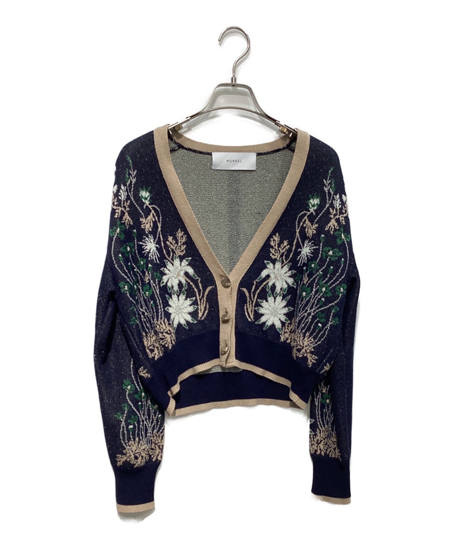 murral ミューラル　Jewel knit top カーディガン 中古・古着通販】MURRAL (ミューラル) Garden flower knit cardigan