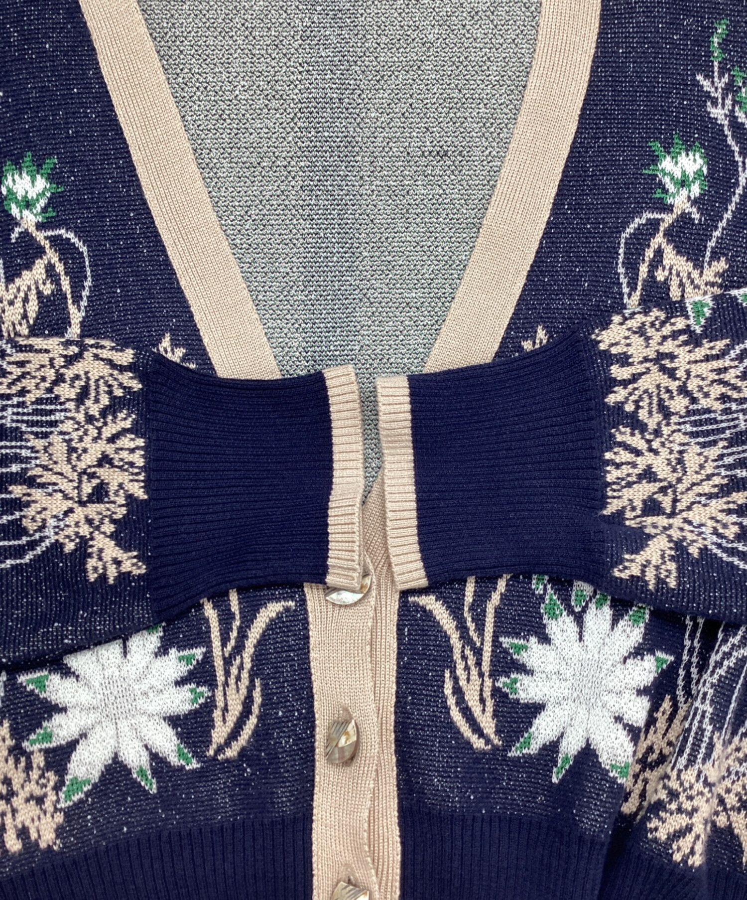 中古・古着通販】MURRAL (ミューラル) Garden flower knit cardigan