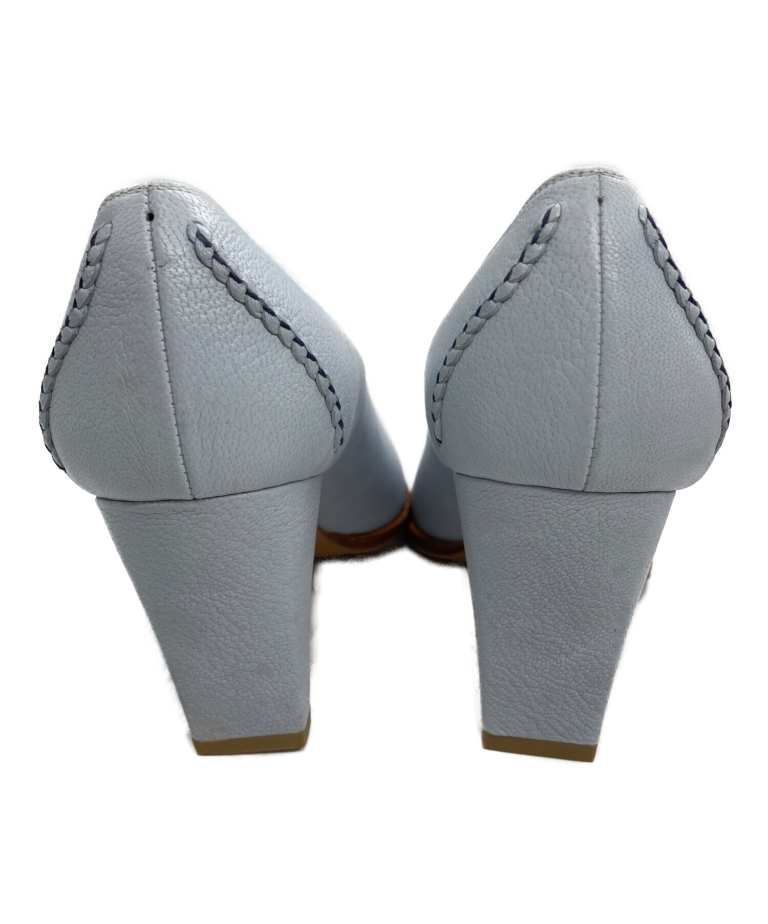 中古・古着通販】KATIM (カチム) レザーハイヒールパンプス ブルー