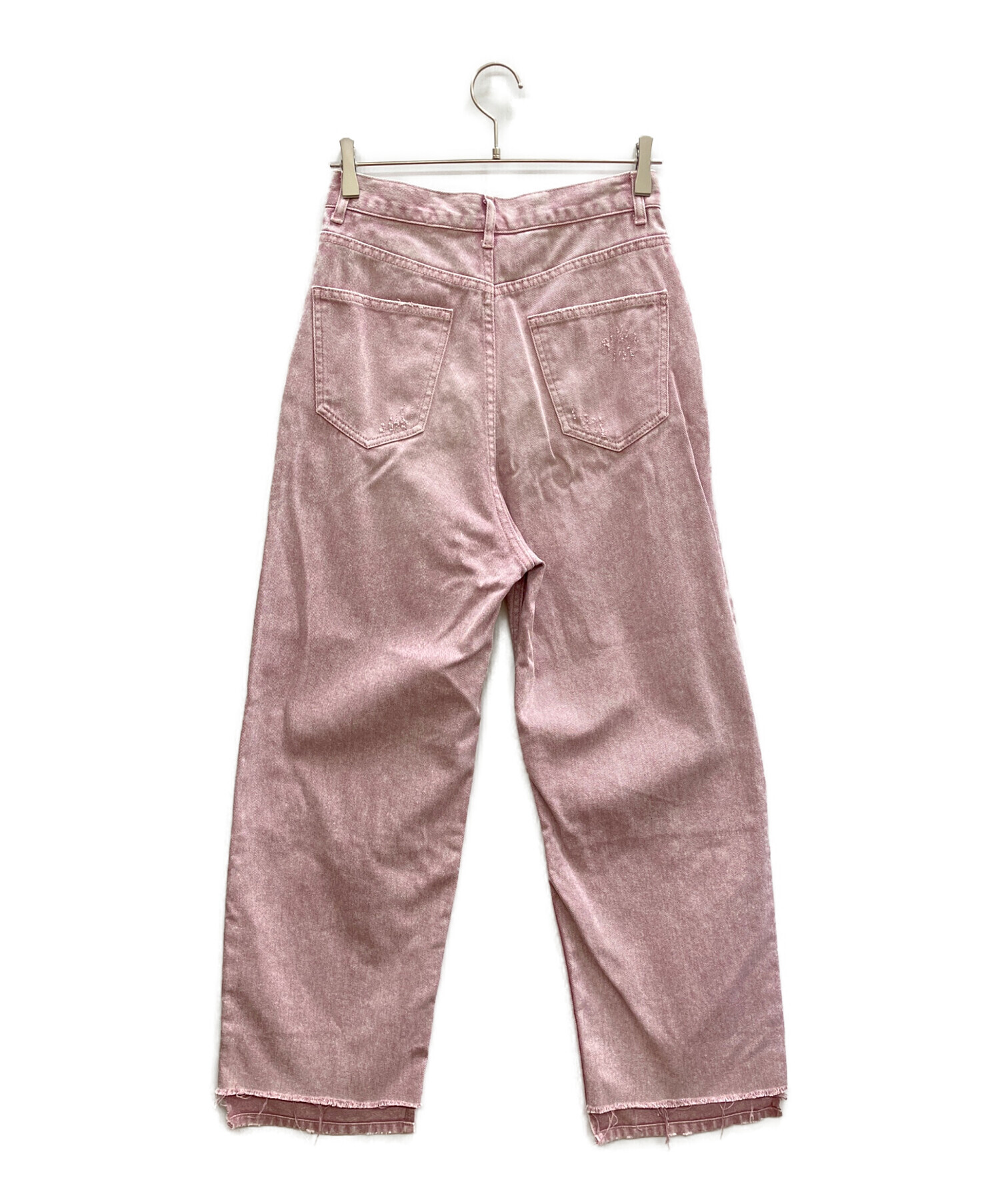 中古・古着通販】yenn (イエン) ハイライズタックワイドパンツ ピンク