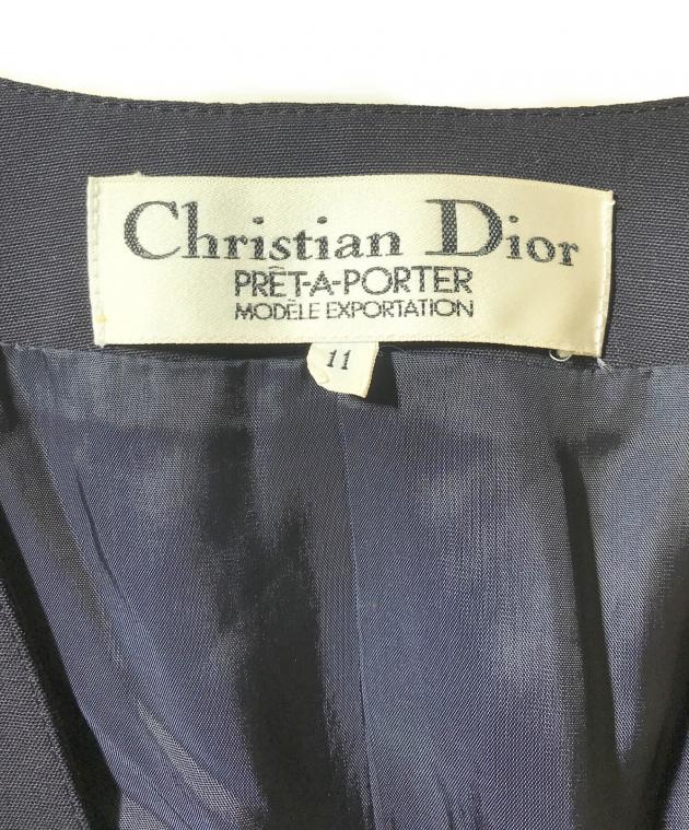 DIOR セットアップ　ネイビー Shirt with Dior Médaillon Embroidery Navy Blue Silk Twill and Ecru