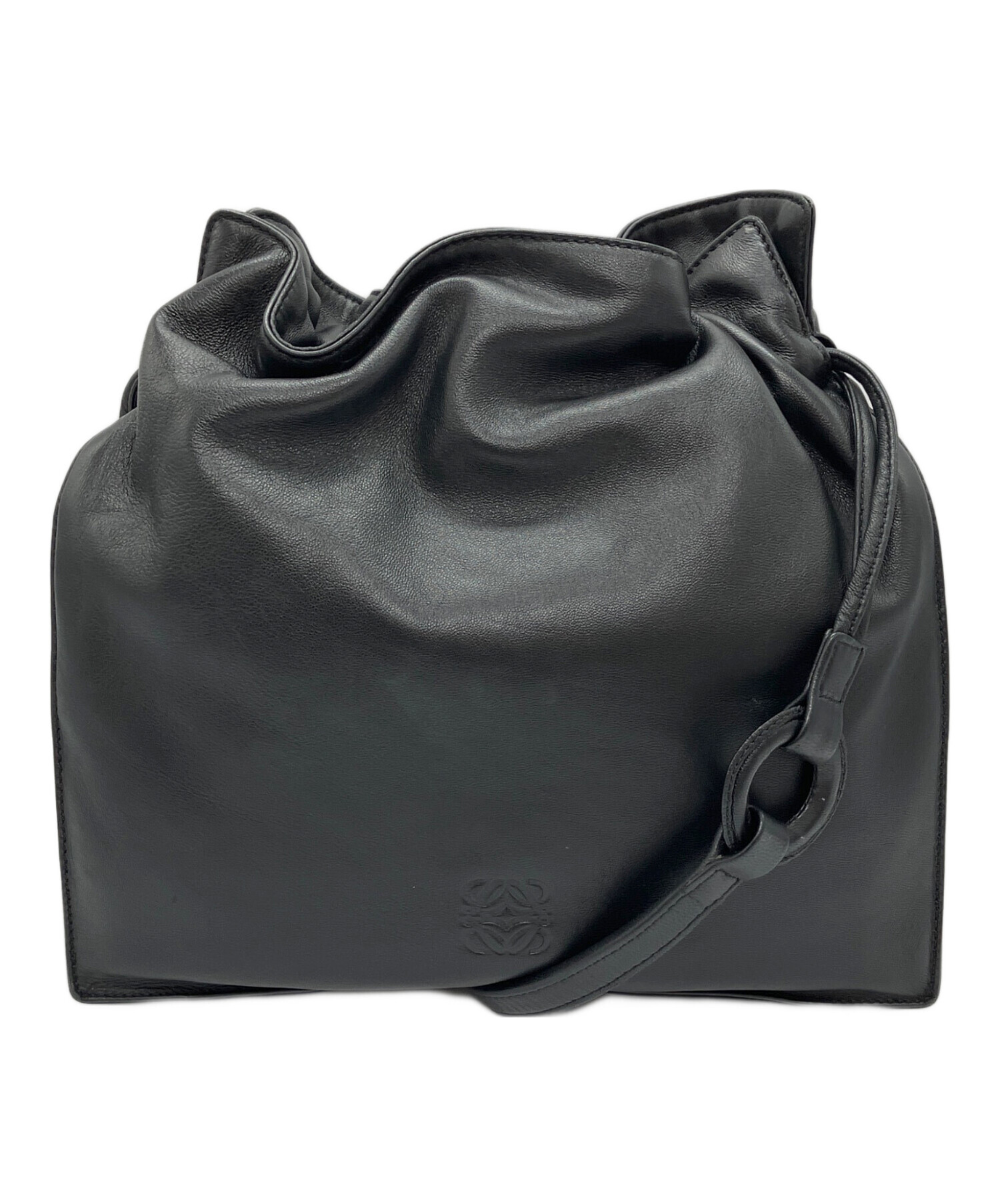 ■LOEWE（ロエベ）良品/ナッパレザー/ ショルダーバッグ / グレー系 中古・古着通販】LOEWE (ロエベ) ナッパレザー巾着ショルダーバッグ