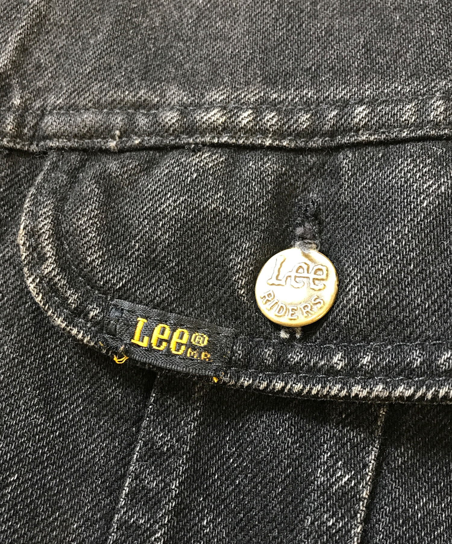 80s リー　220 ブラックデニムジャケット　後染め　フェード感　Lサイズ 中古・古着通販】LEE (リー) 220-J 後染めデニムジャケット ブラック