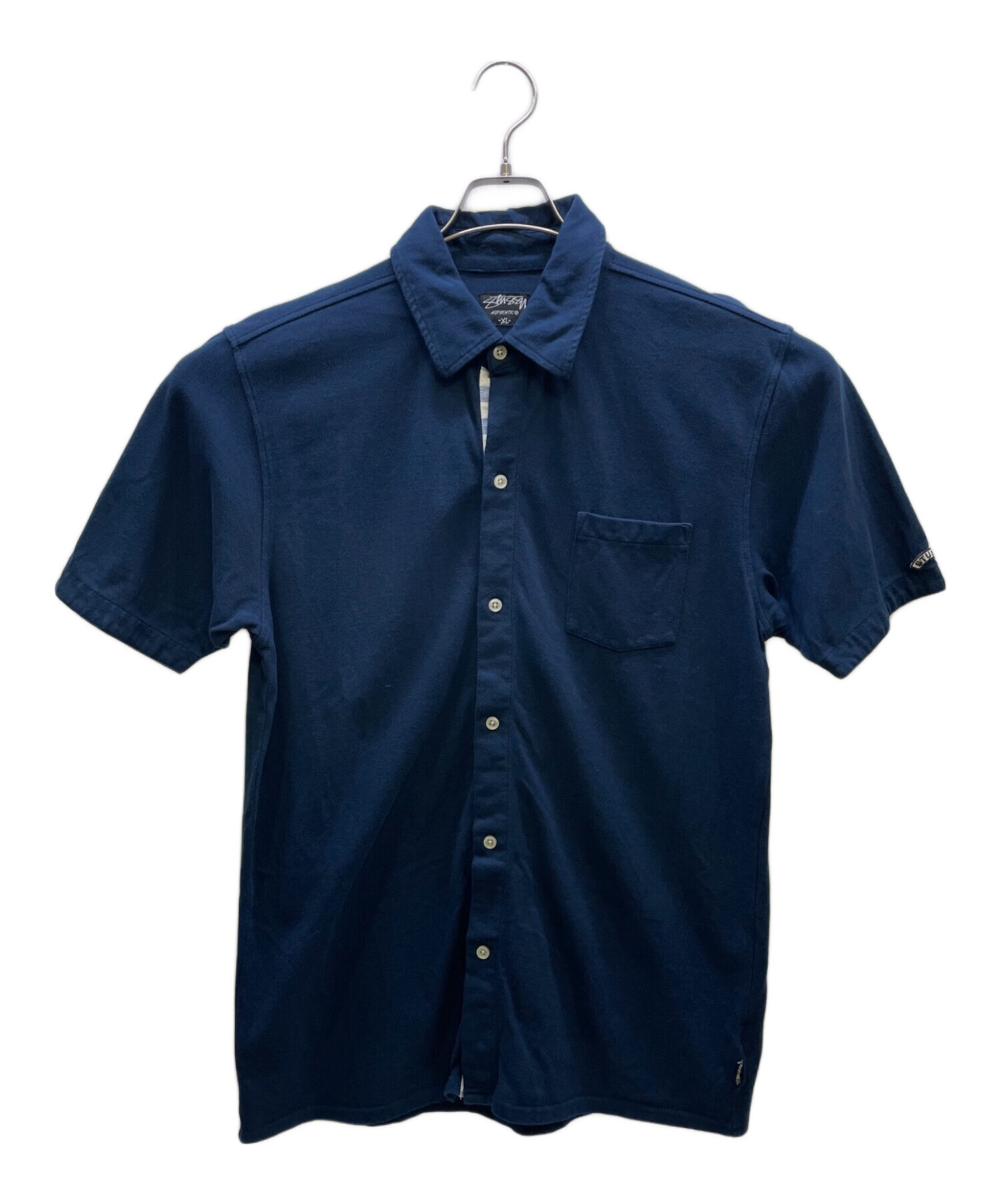 中古・古着通販】stussy (ステューシー) 半袖シャツ ネイビー サイズ