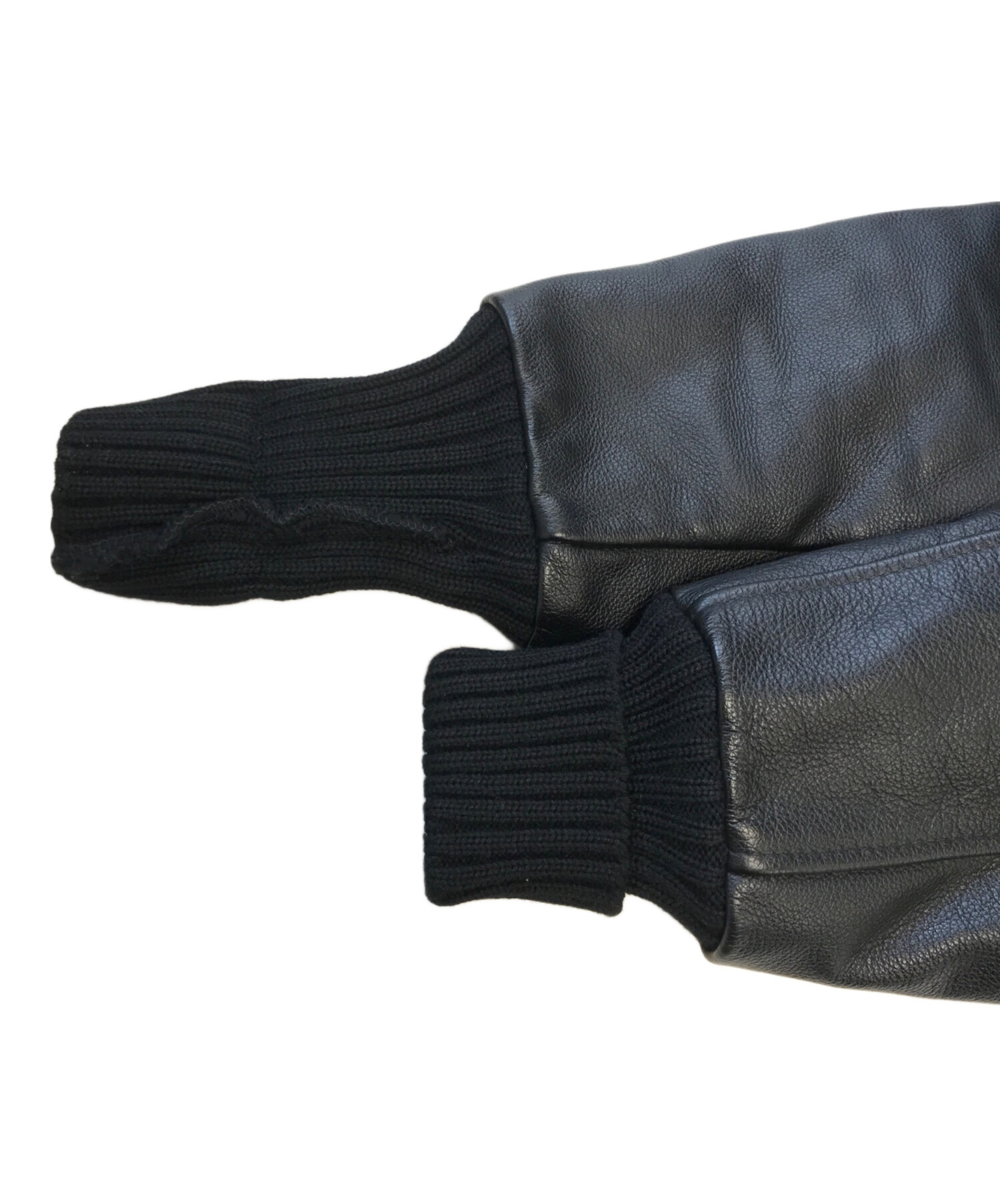 美品 USA製 TM ATHLETICS 袖レザー スタジャン 44 無地 中古・古着通販】TM ATHLETICS 44 (ティーエムアスレチックス44) 袖