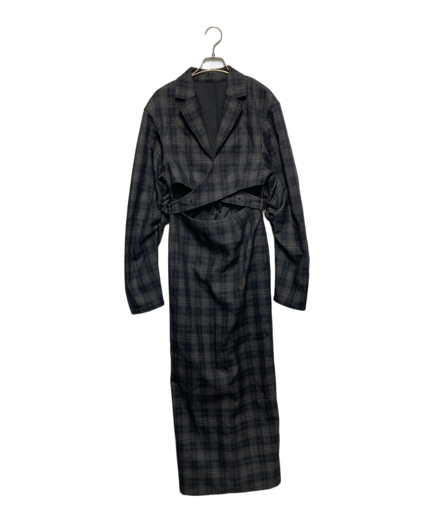 【完売品】Ameri WAIST CROSS CHECKDRESS セットアップ 中古・古着通販】AMERI (アメリ) WAIST CROSS CHECK DRESS／ウエスト