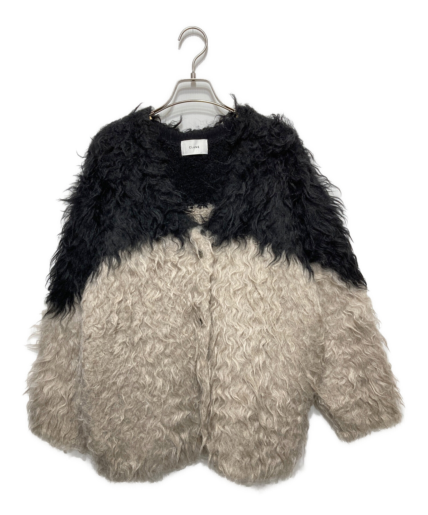 クラネBI COLOR SHAGGY KNIT CARDIGAN シャギーカーデ 中古・古着通販】CLANE (クラネ) BI COLOR SHAGGY KNIT CARDIGAN