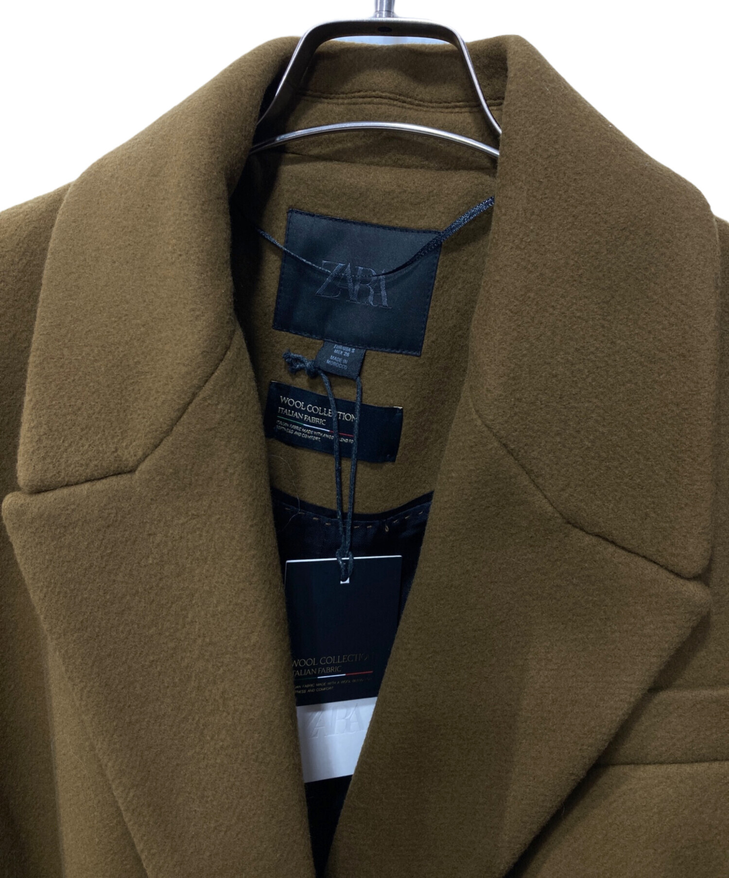 中古・古着通販】ZARA (ザラ) ウール混コート ブラウン サイズ:S 中古・古着通販】ZARA (ザラ) ウール混コート ブラウン サイズ:S
