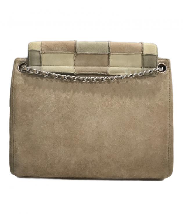 Chanel ショルダーバッグ ベージュ 中古・古着通販】CHANEL (シャネル) チェーンショルダーバッグ