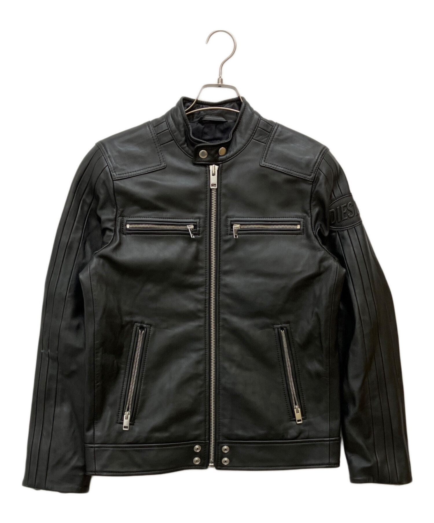DIESEL ブラック シングルライダースジャケット 1978 中古・古着通販】DIESEL (ディーゼル) シングルライダースジャケット