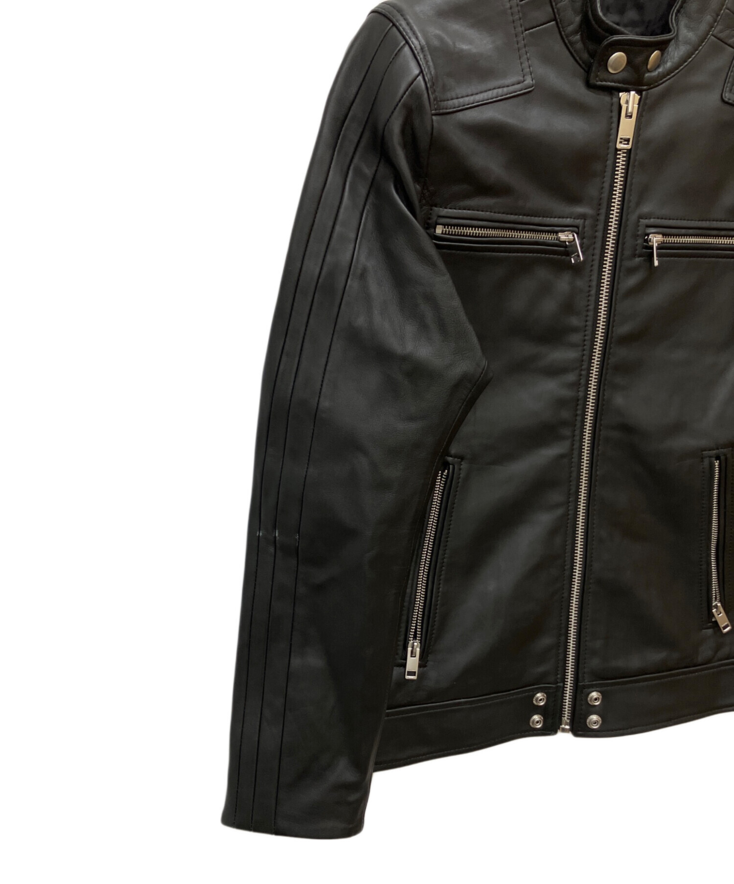 美品★ディーゼル　カウハイド　シングル　ライダースジャケット　黒　メンズ　S 中古・古着通販】DIESEL (ディーゼル) シングルライダースジャケット
