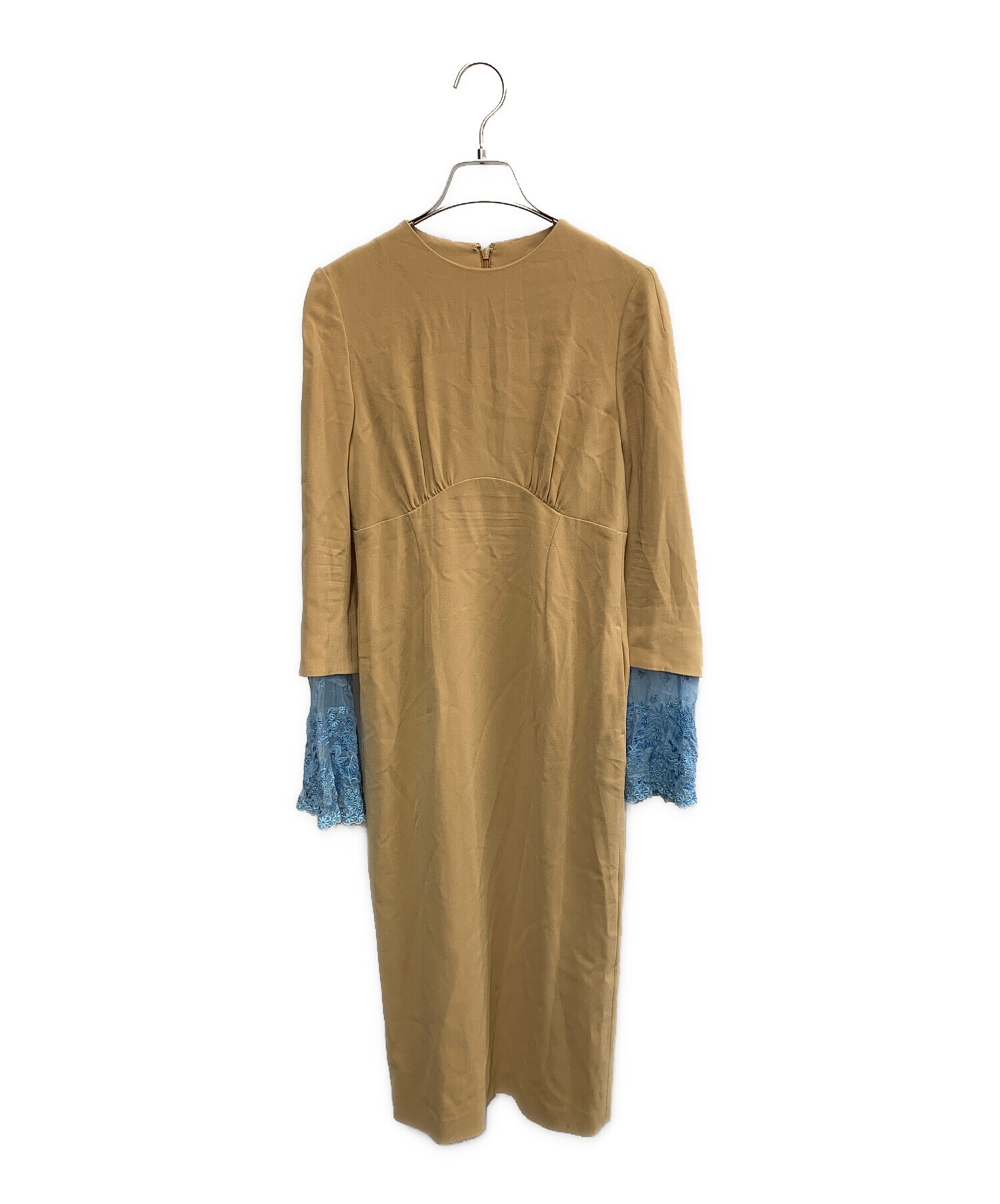 【マメクロゴウチ】Silk Lace Cuffs I-Line Dress 中古・古着通販】Mame Kurogouchi (マメクロゴウチ) Silk Lace Cuffs I