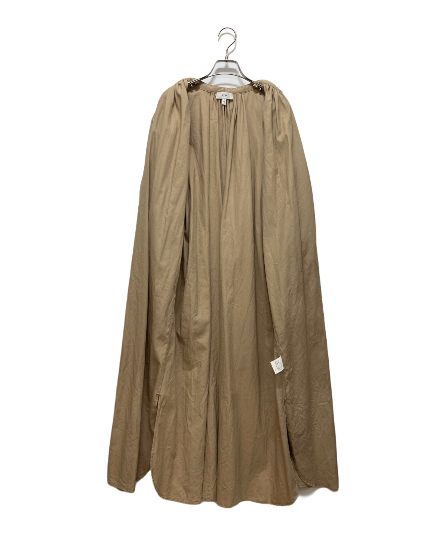 中古・古着通販】HYKE (ハイク) T/C GATHERED DRESS ベージュ サイズ:1