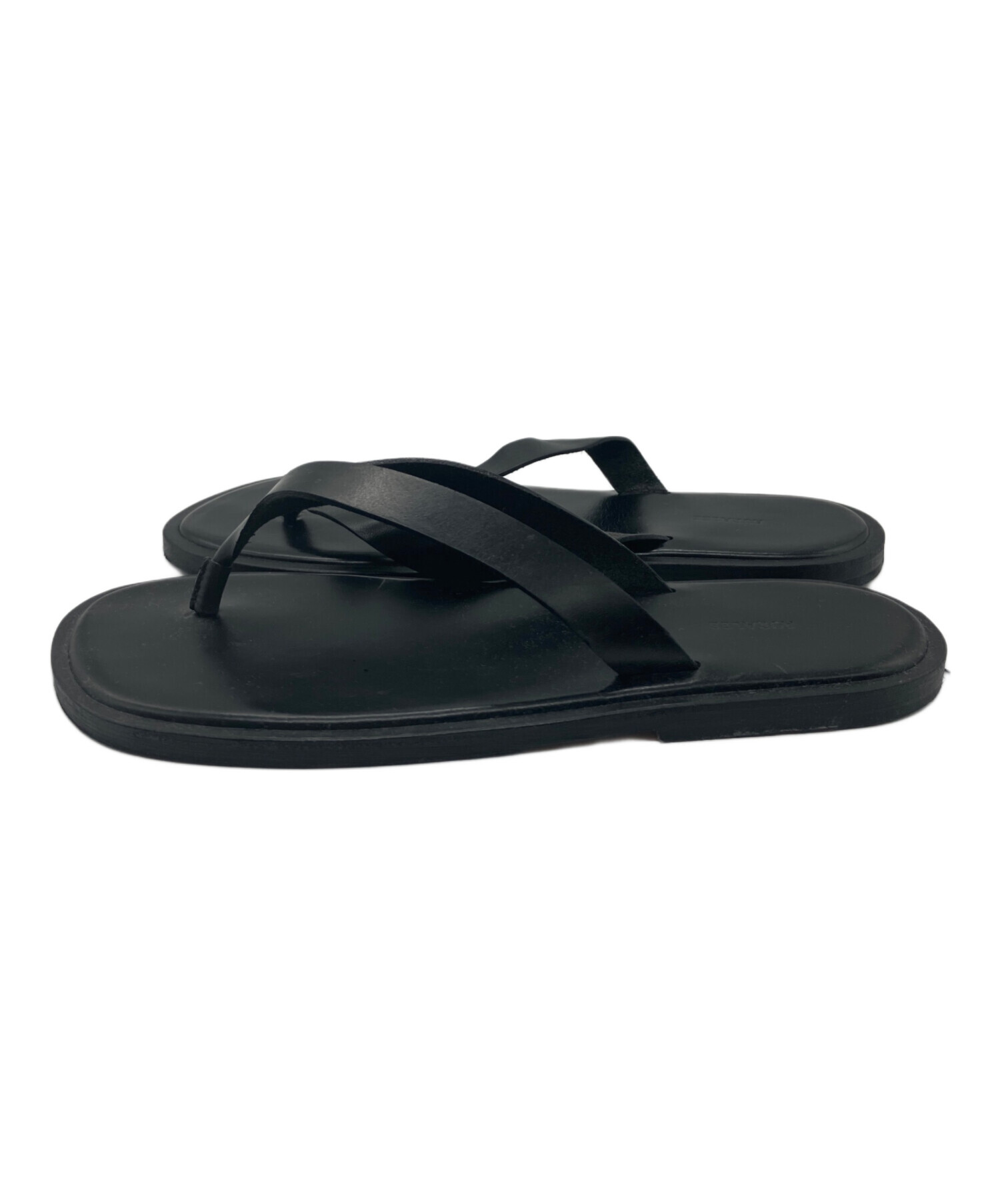 AURALEE ブラック トングサンダル 中古・古着通販】AURALEE (オーラリー) LEATHER TONG SANDALS ブラック