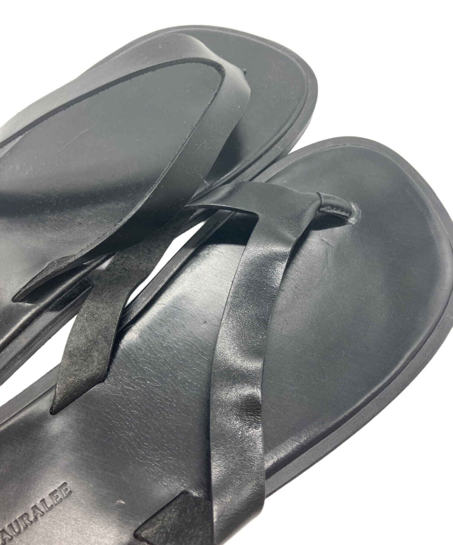 中古・古着通販】AURALEE (オーラリー) LEATHER TONG SANDALS ブラック