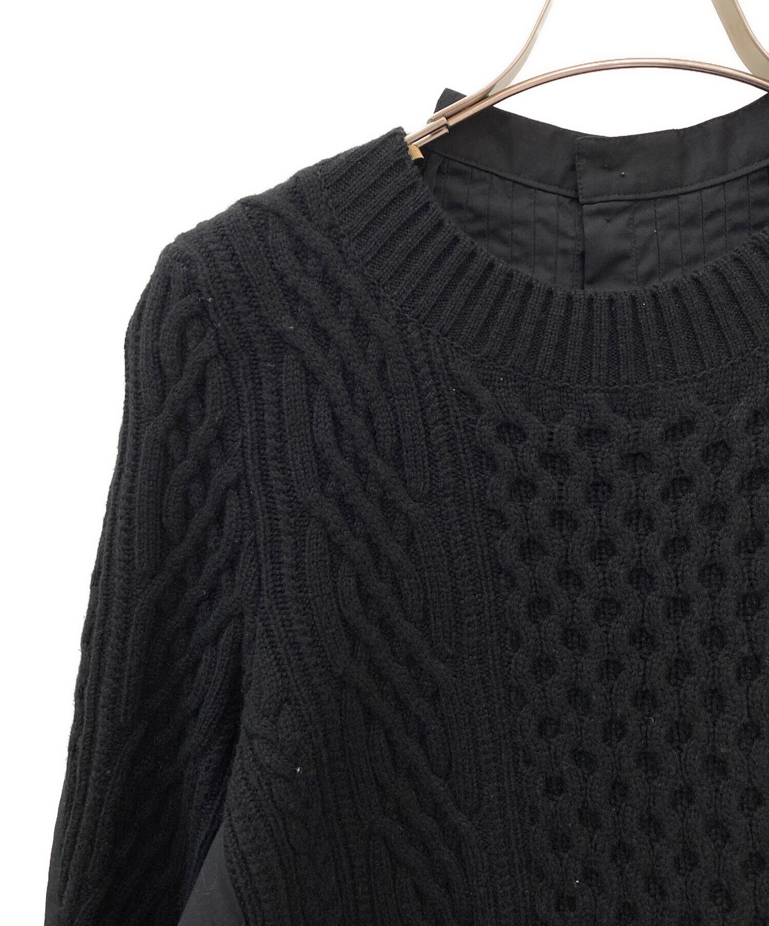 中古・古着通販】sacai (サカイ) ドッキング ウール ニット シャツ