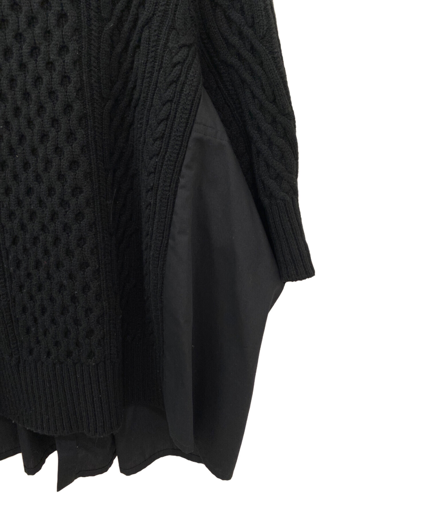 中古・古着通販】sacai (サカイ) ドッキング ウール ニット シャツ