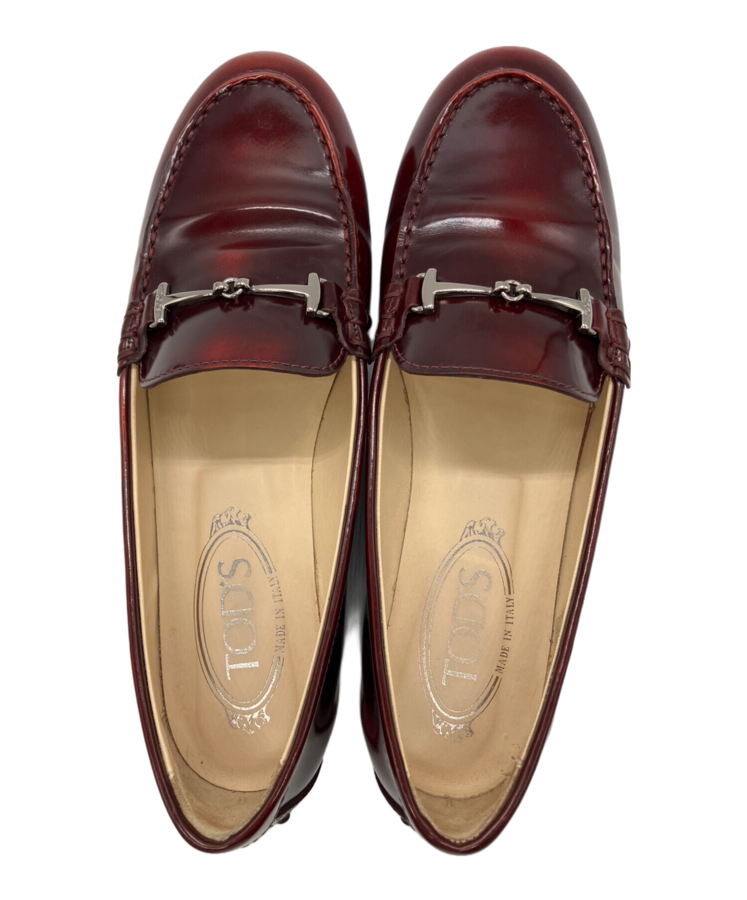 中古・古着通販】TOD'S (トッズ) ビットローファー レッド サイズ:37 1