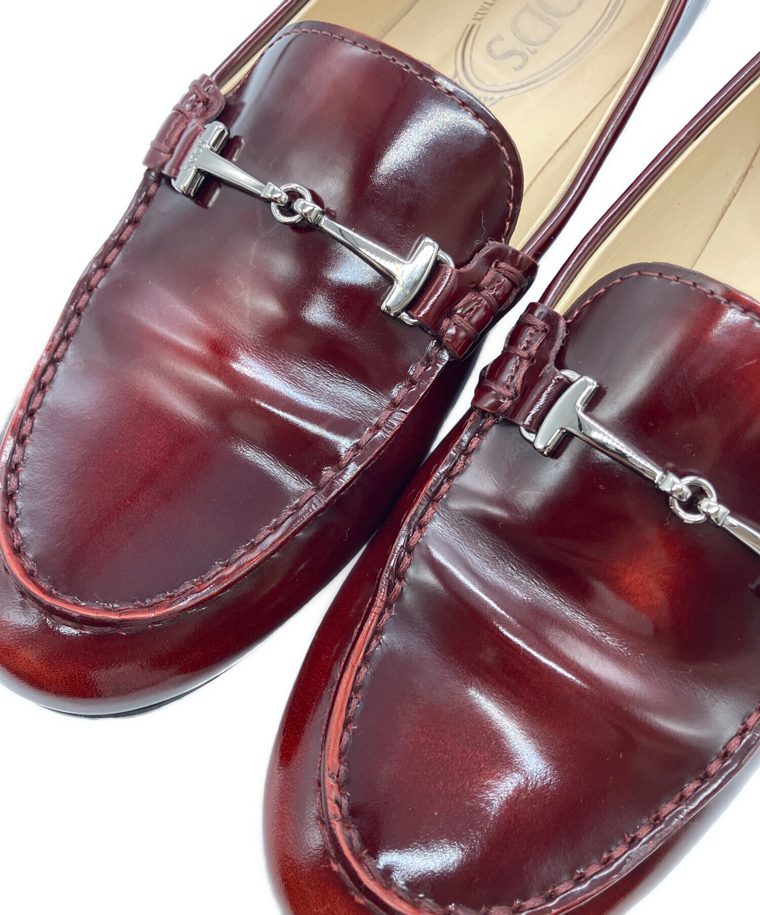 中古・古着通販】TOD'S (トッズ) ビットローファー レッド サイズ:37 1