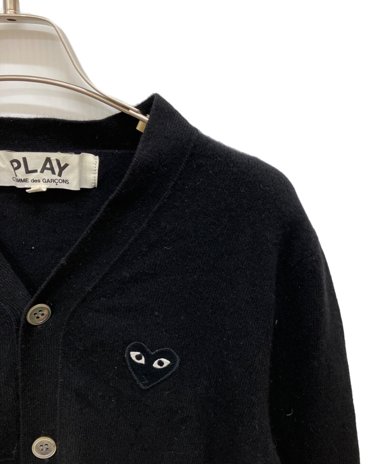 PLAY COMME des GARÇONS ブラック カーディガン 中古・古着通販】PLAY COMME des GARCONS (プレイコムデギャルソン