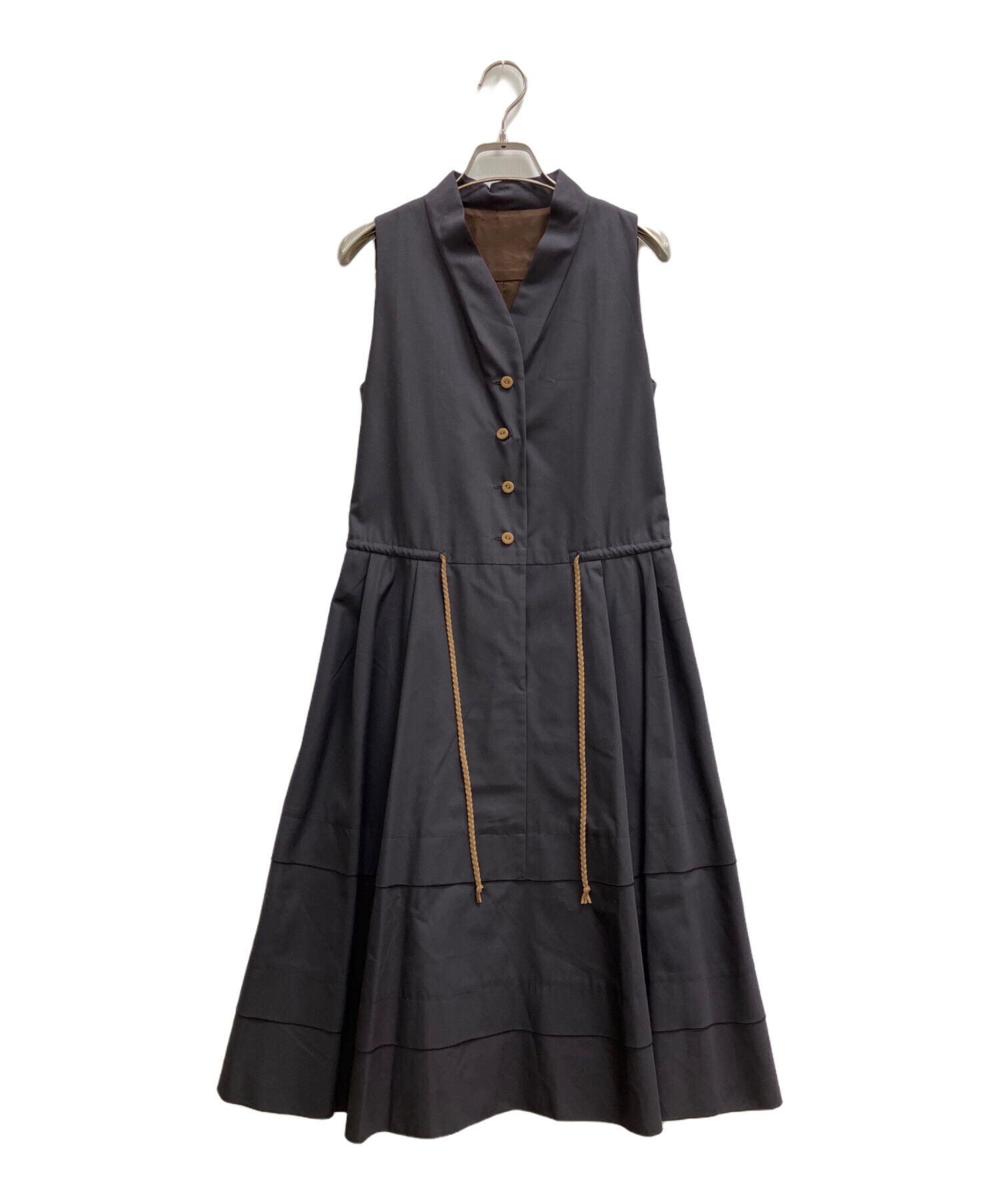 フォクシーブティック　FOXEY BOUTIQUE　ノースリーブワンピース 中古・古着通販】FOXEY (フォクシー) ステッチノースリーブワンピース