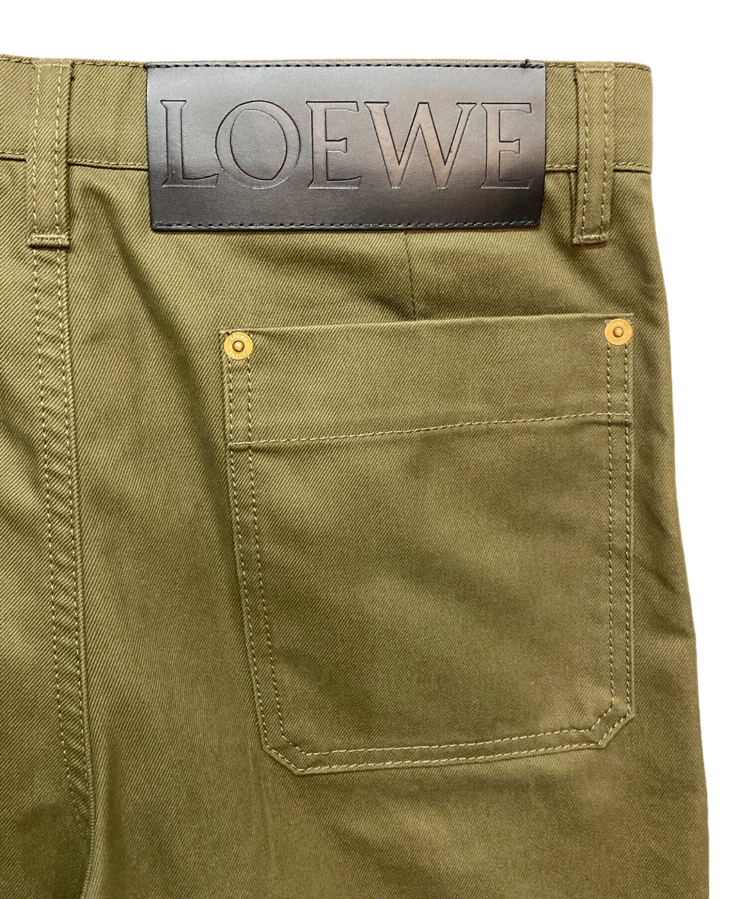 中古・古着通販】LOEWE (ロエベ) トラウザーズ ワイドパンツ オリーブ