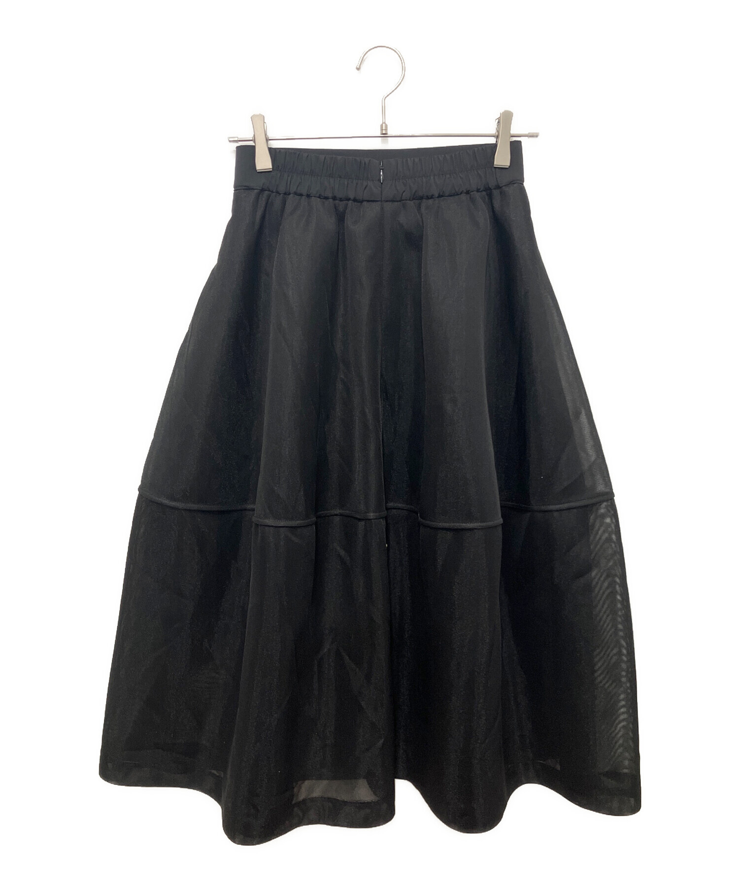 【美品】Lig. リグドット sheer volume skirt BLK 中古・古着通販】Lig. (リグドット) sheer volume skirt ブラック