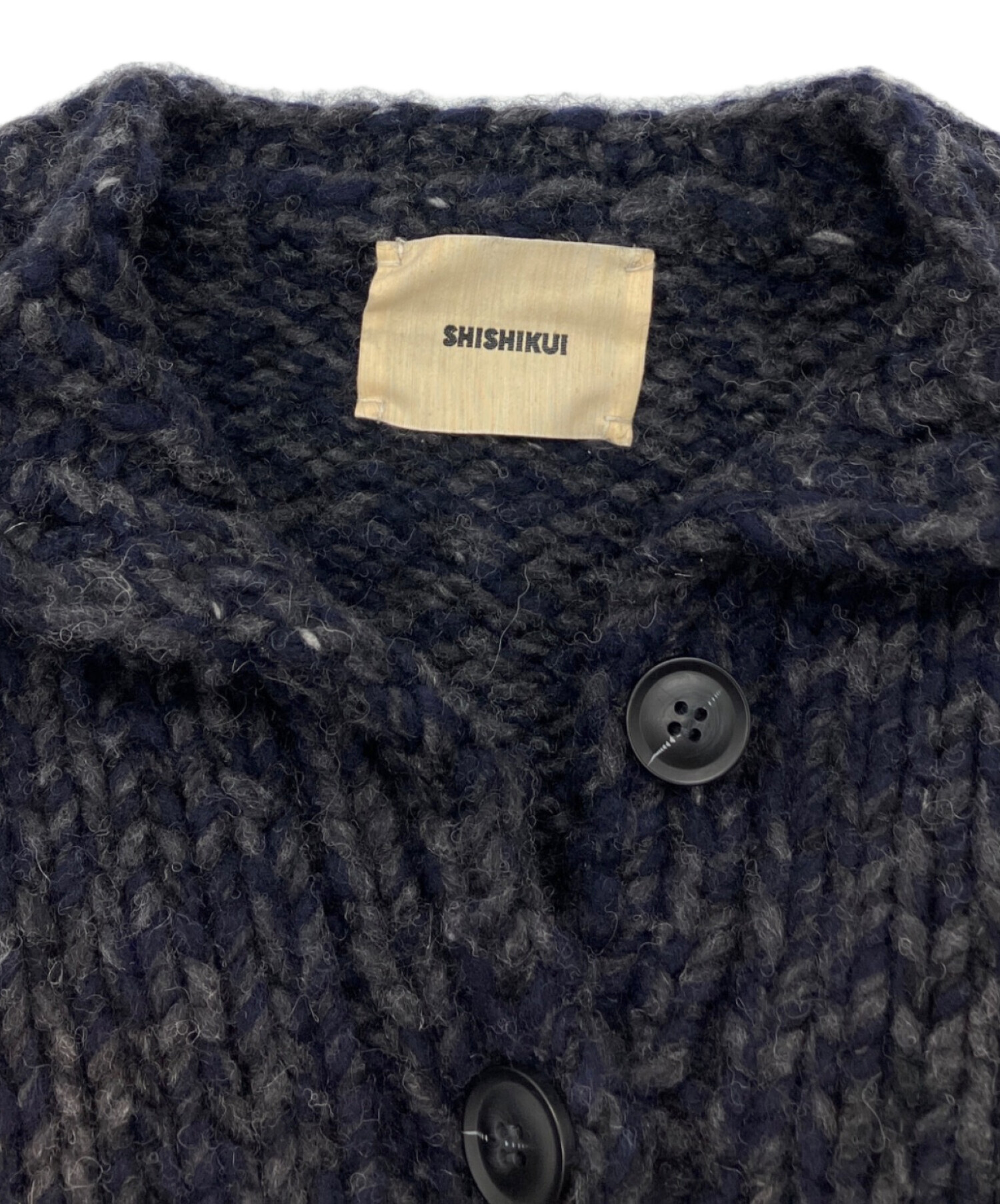 中古・古着通販】SHISHIKUI (シシクイ) Mix cardigan ネイビー サイズ